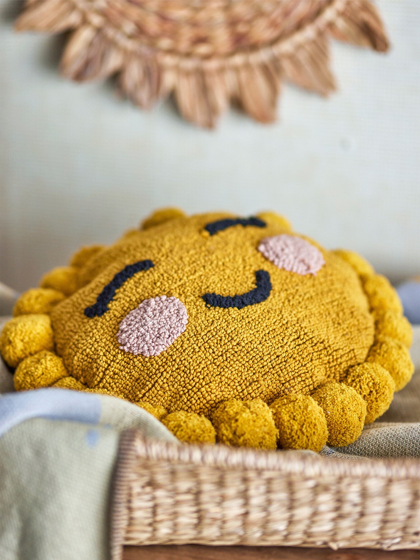 Vigge Cushion, Yellow, Cotton