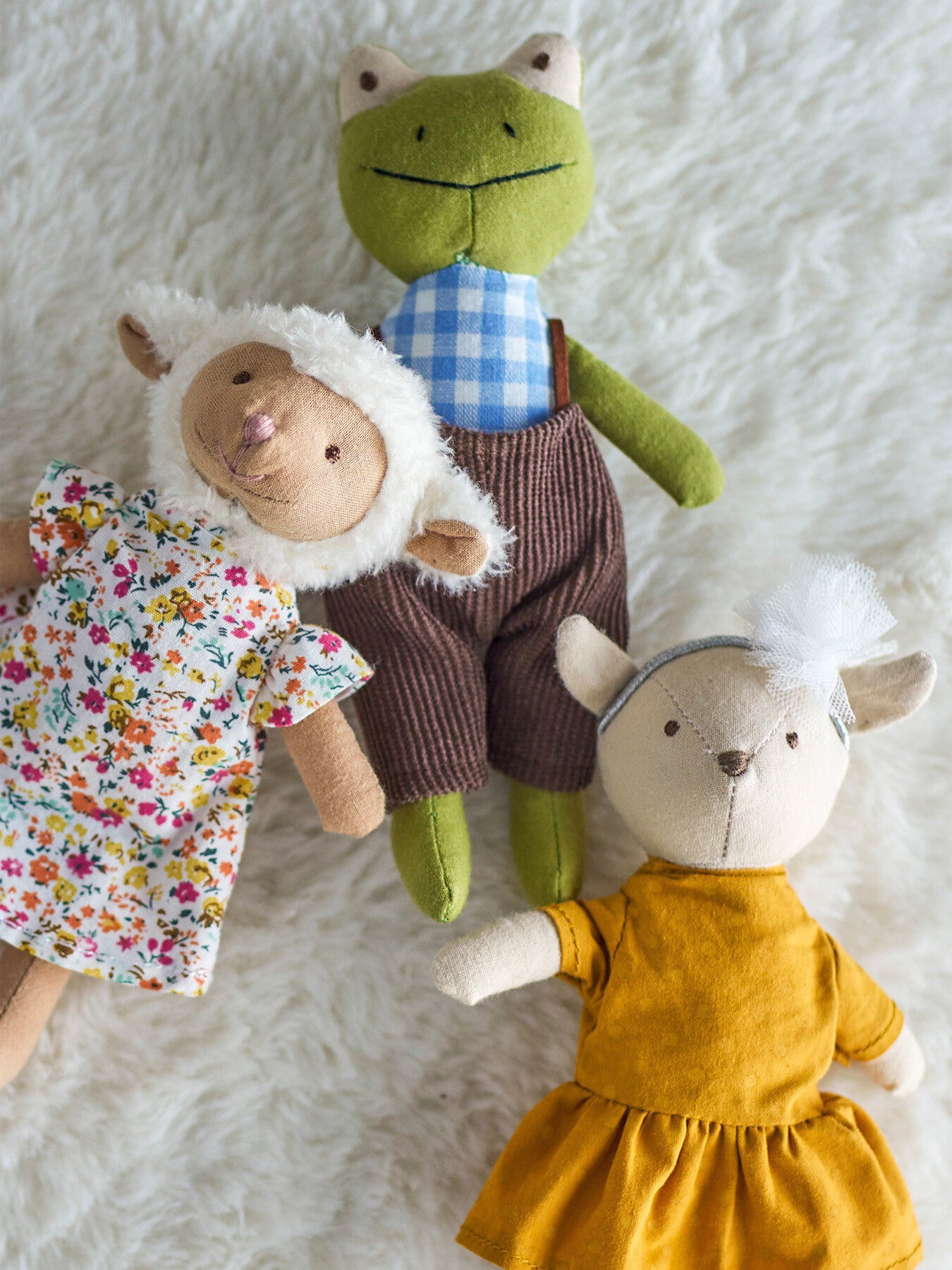 Animal friends Doll Yellow Cotton