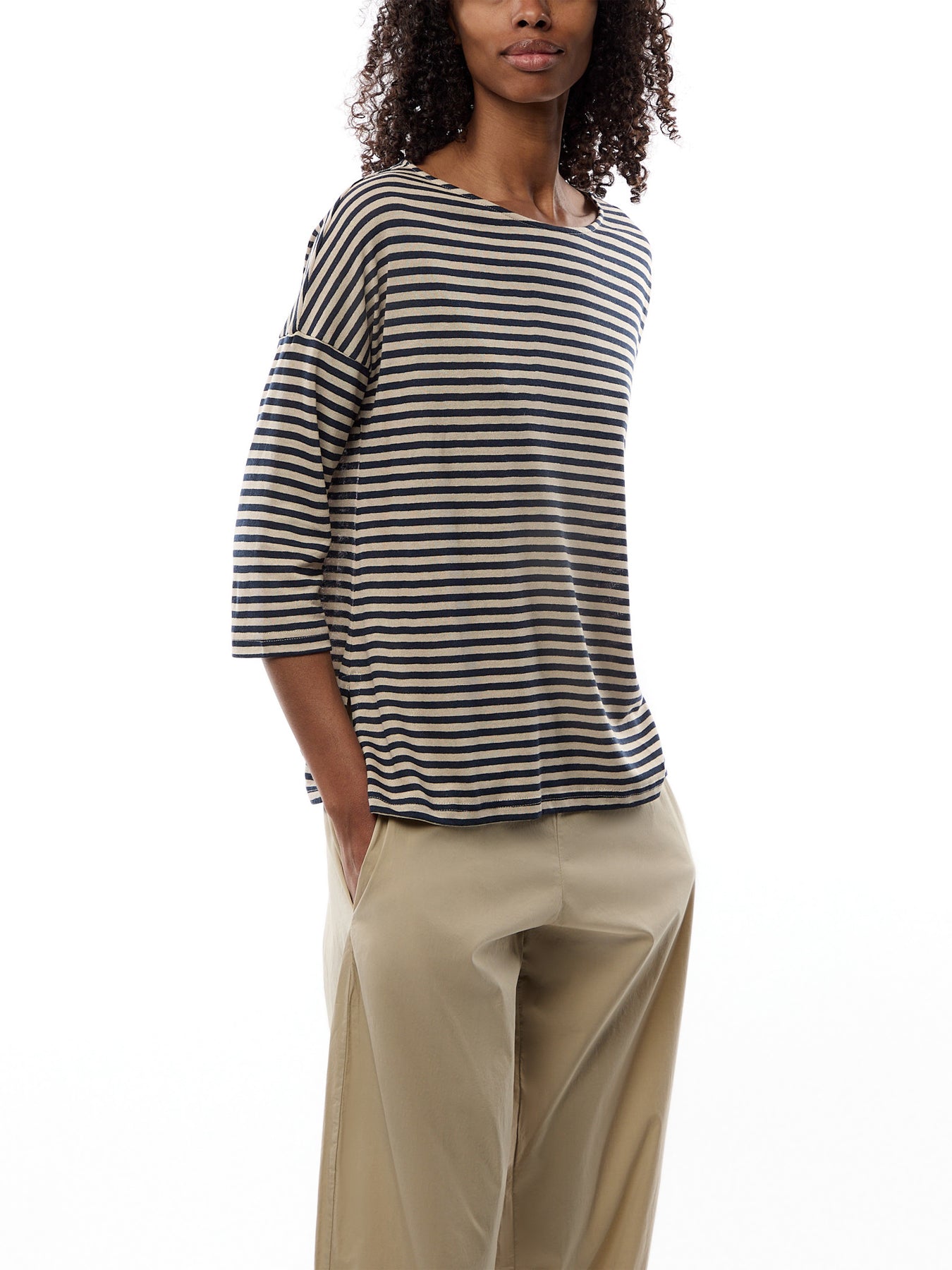 Stripe Long Sleeves Swing Knitwear