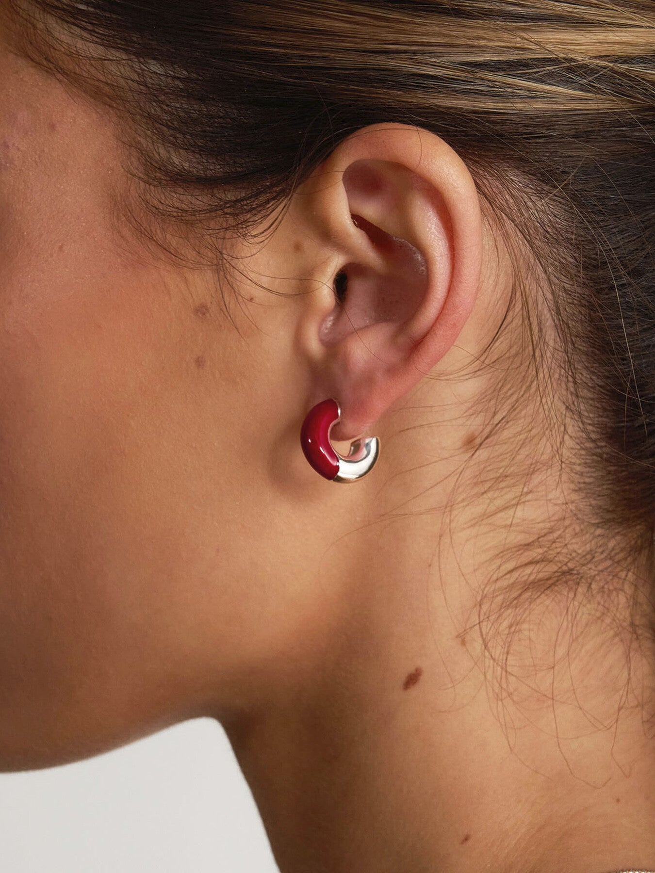Burgundy Envy Hoop Earrings