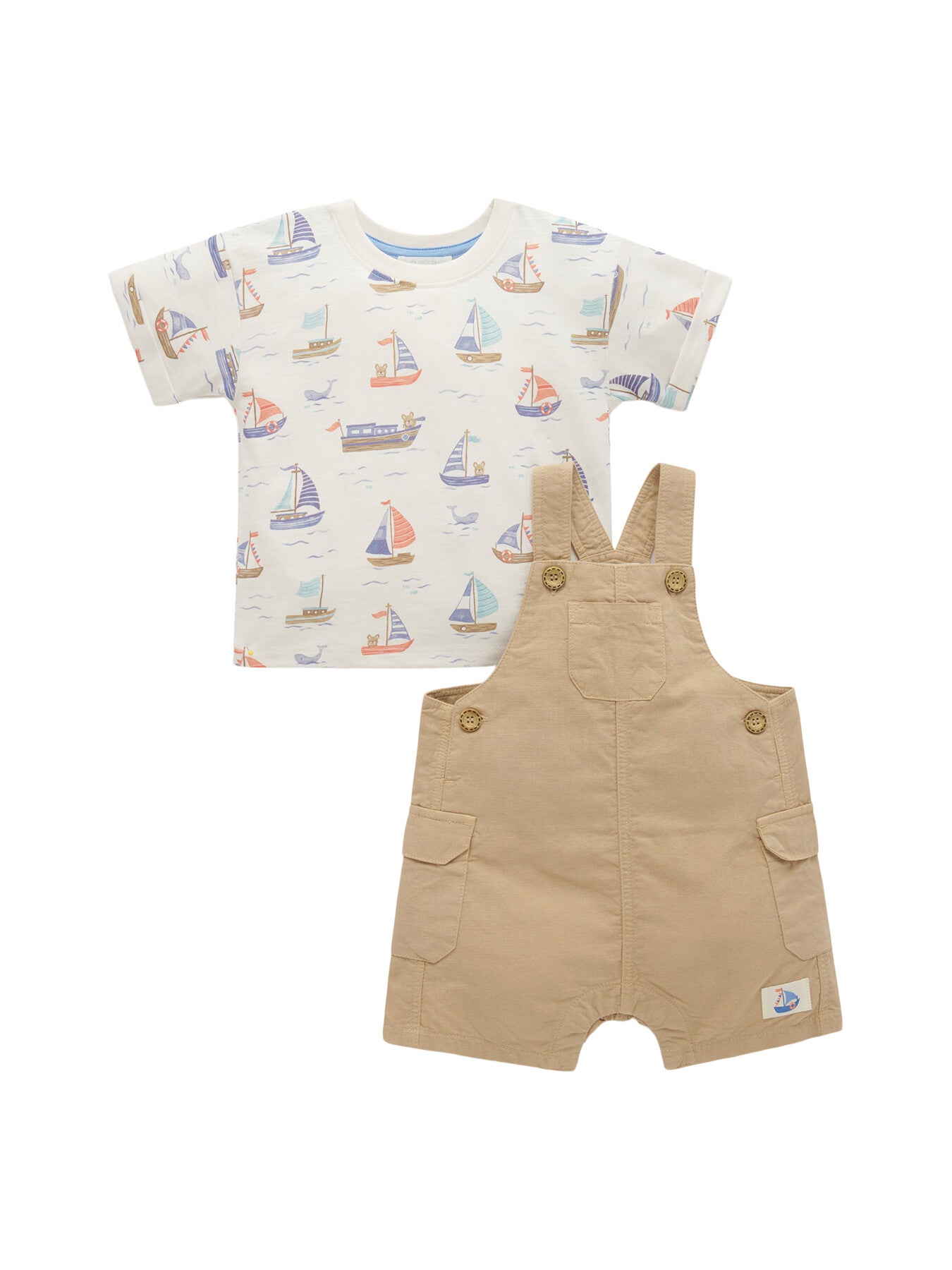Linen Blend Overall Set
