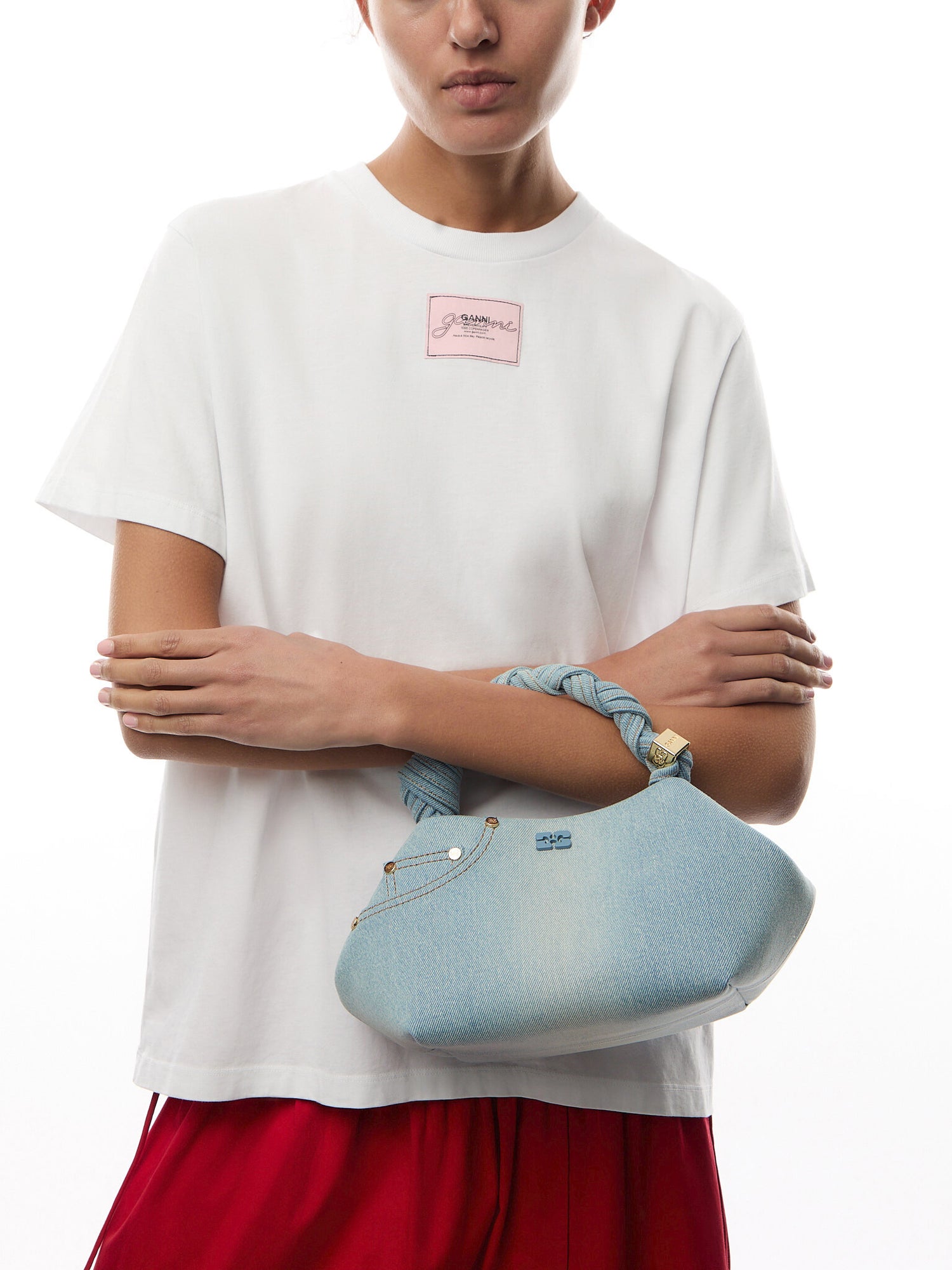 Washed Denim Small Bou Bag