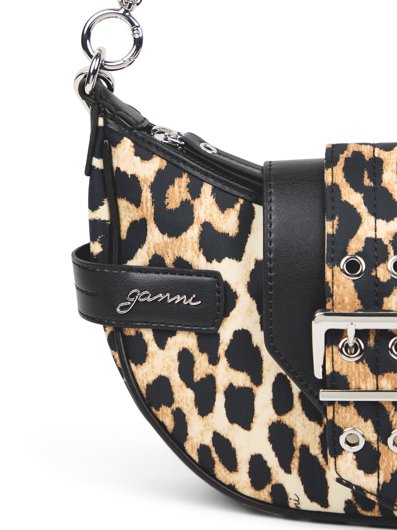 Nylon Print Small Crossbody Bucky Bag