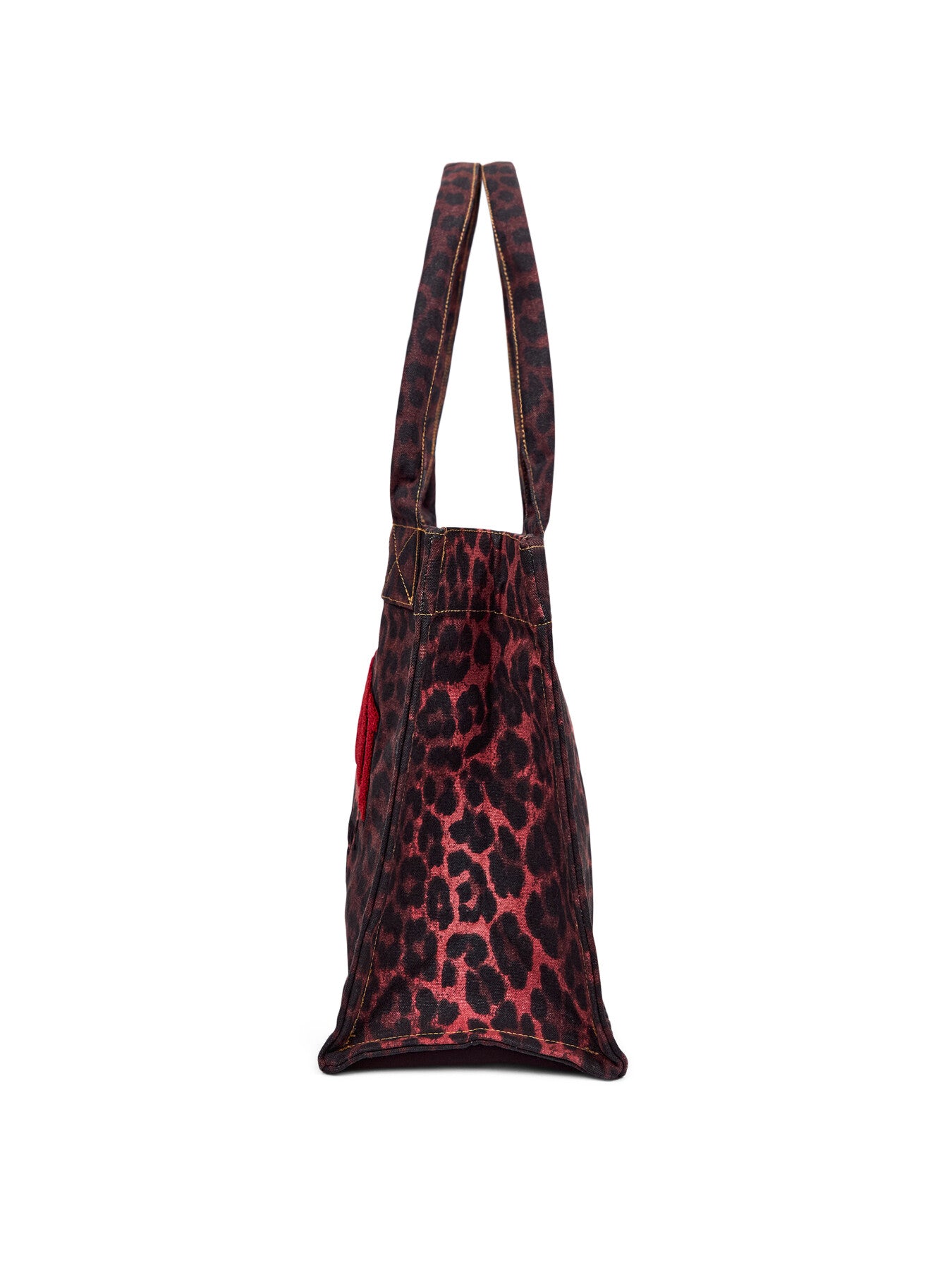 Large Easy Shopper Red Leopard Tote Bag