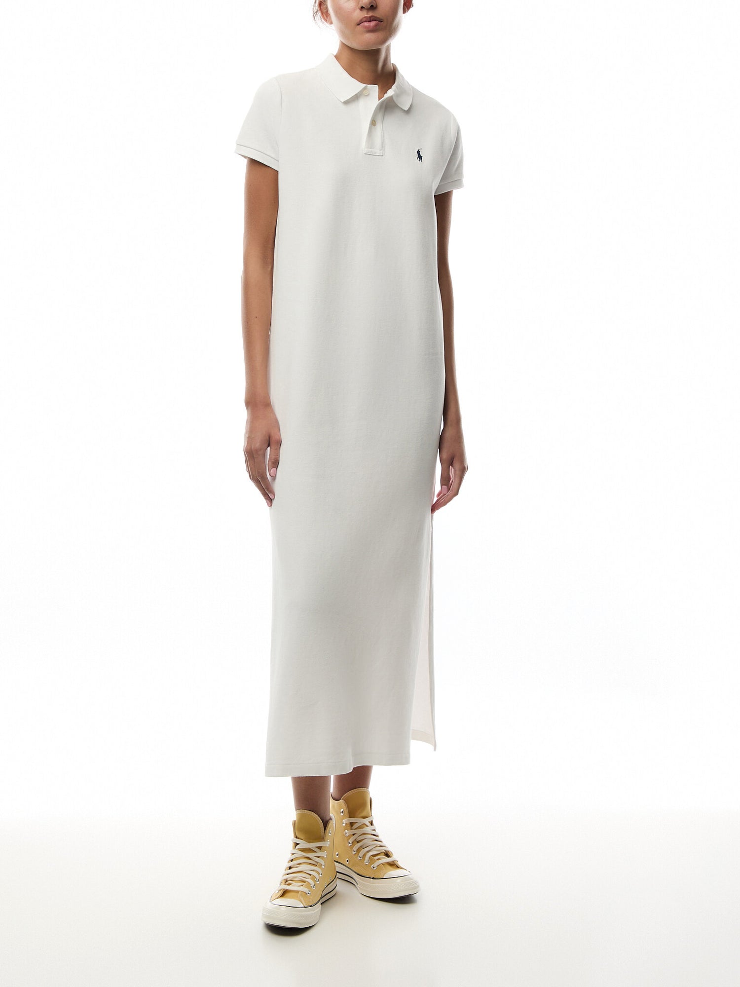 Cotton Mesh Polo Dress