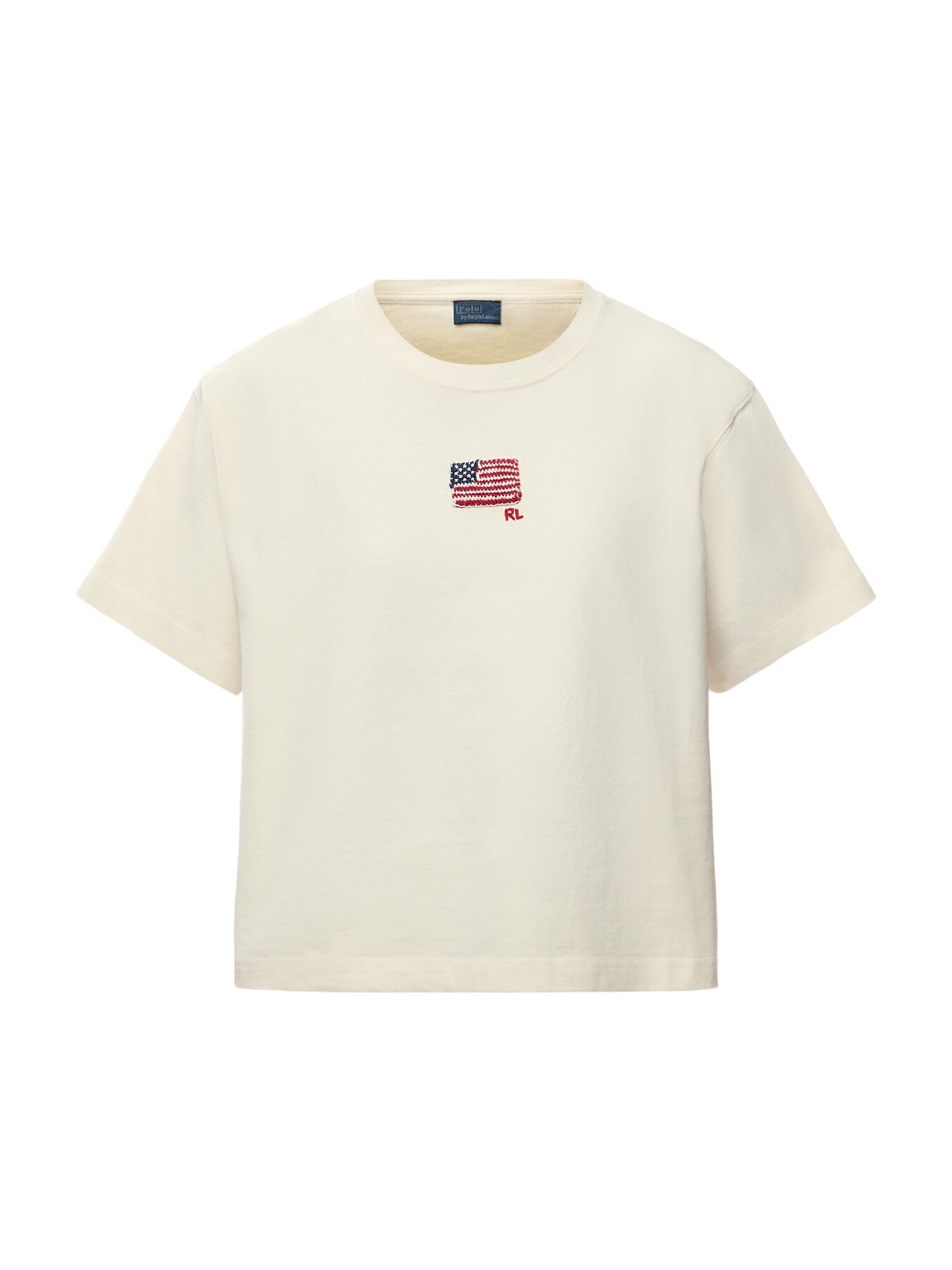 Flag Cotton Jersey Cropped Tee