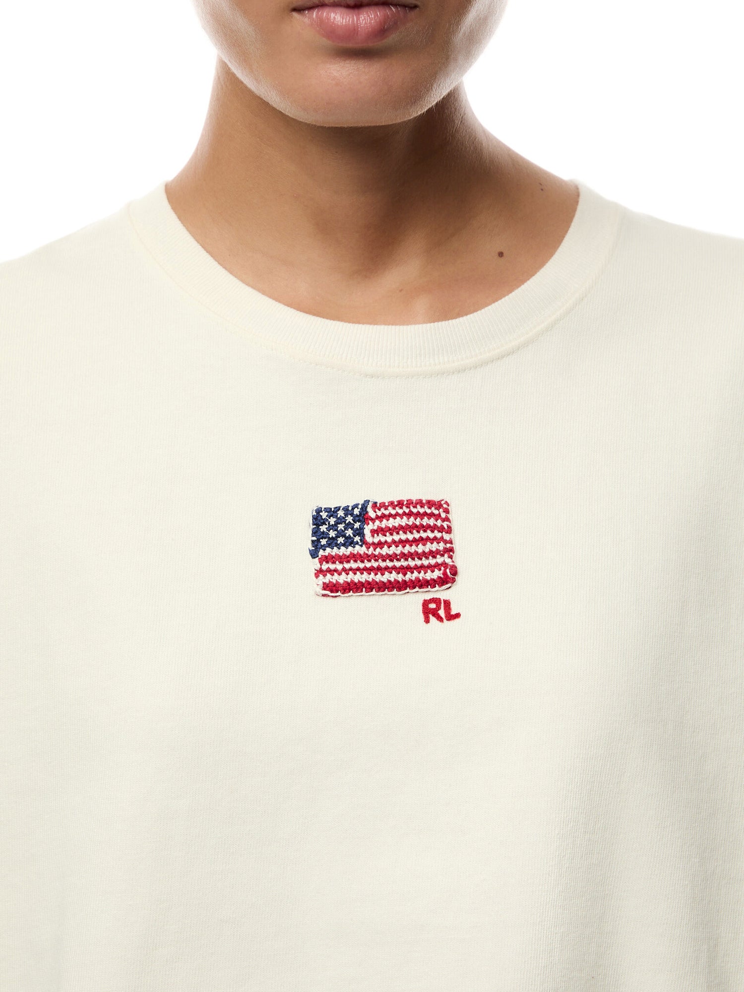 Flag Cotton Jersey Cropped Tee
