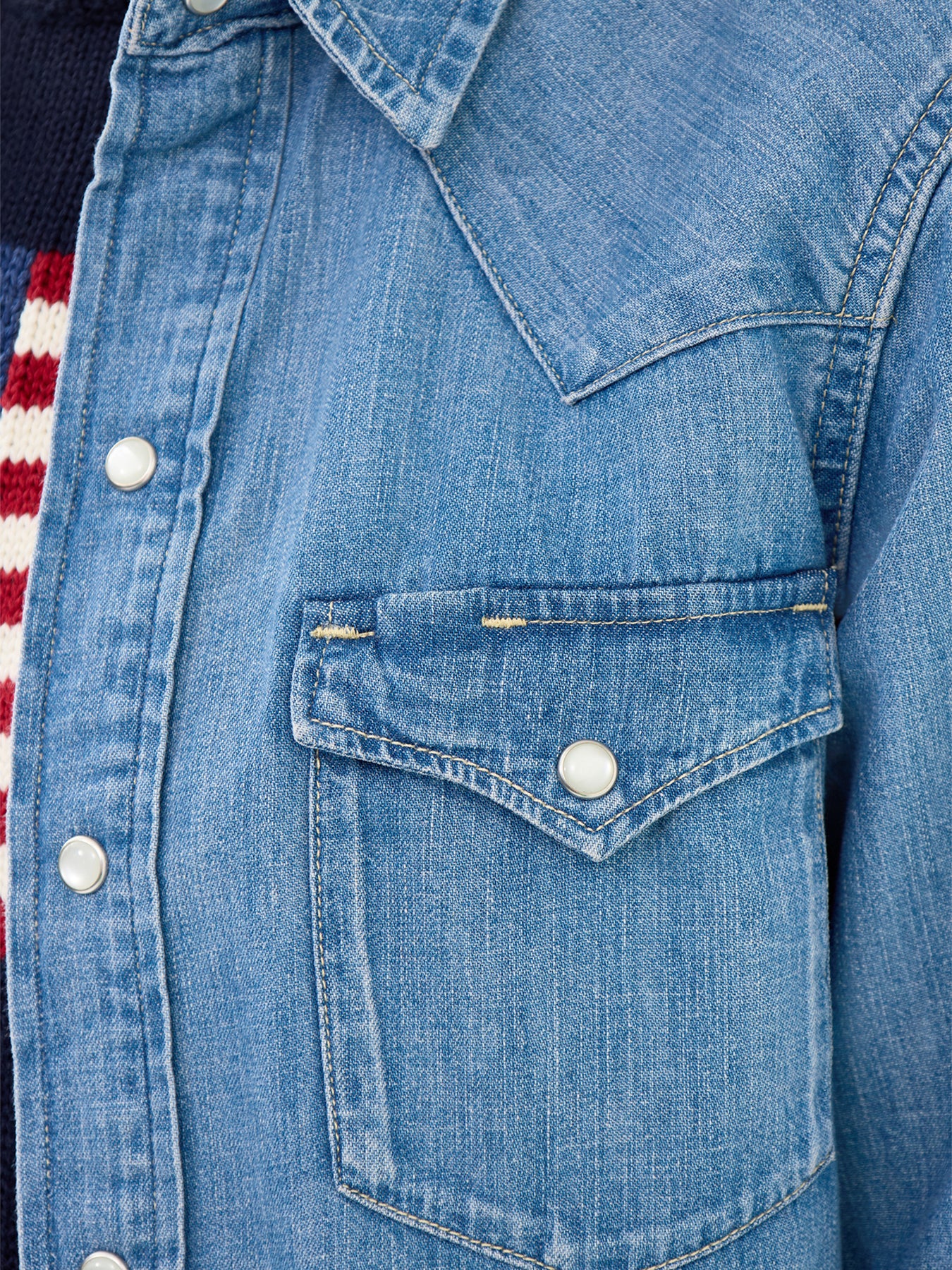 Standard Denim Long Sleeve Button Front Shirt Canaria Wash
