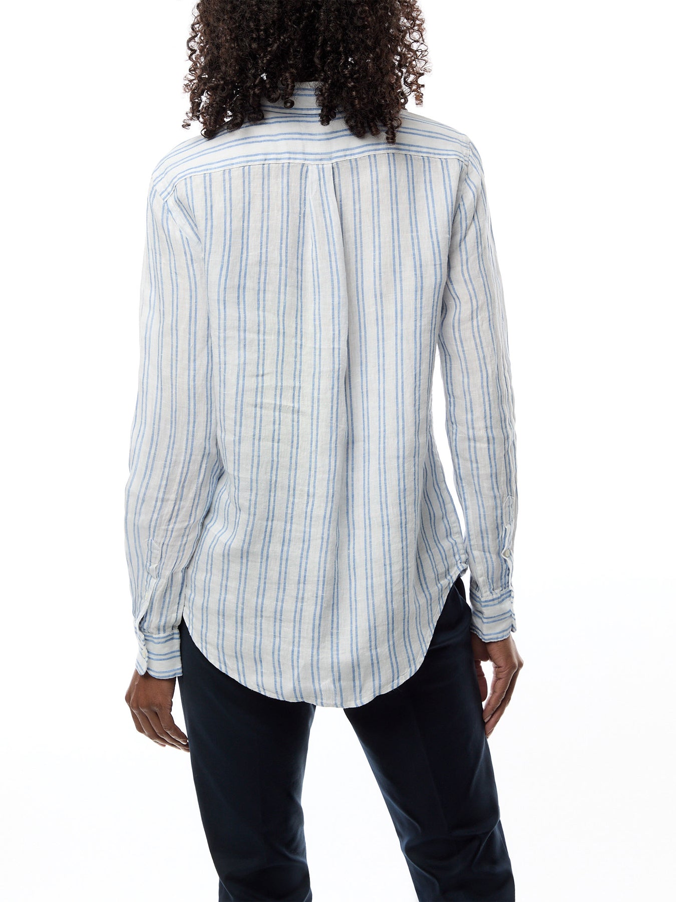 Classic Stripe Long Sleeve Button Front Shirt
