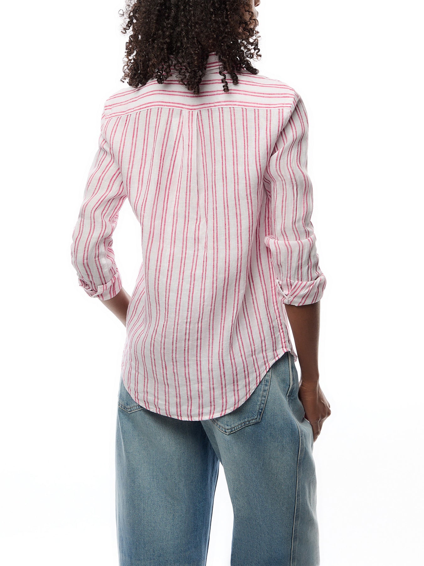 Classic Stripe Long Sleeve Button Front Shirt