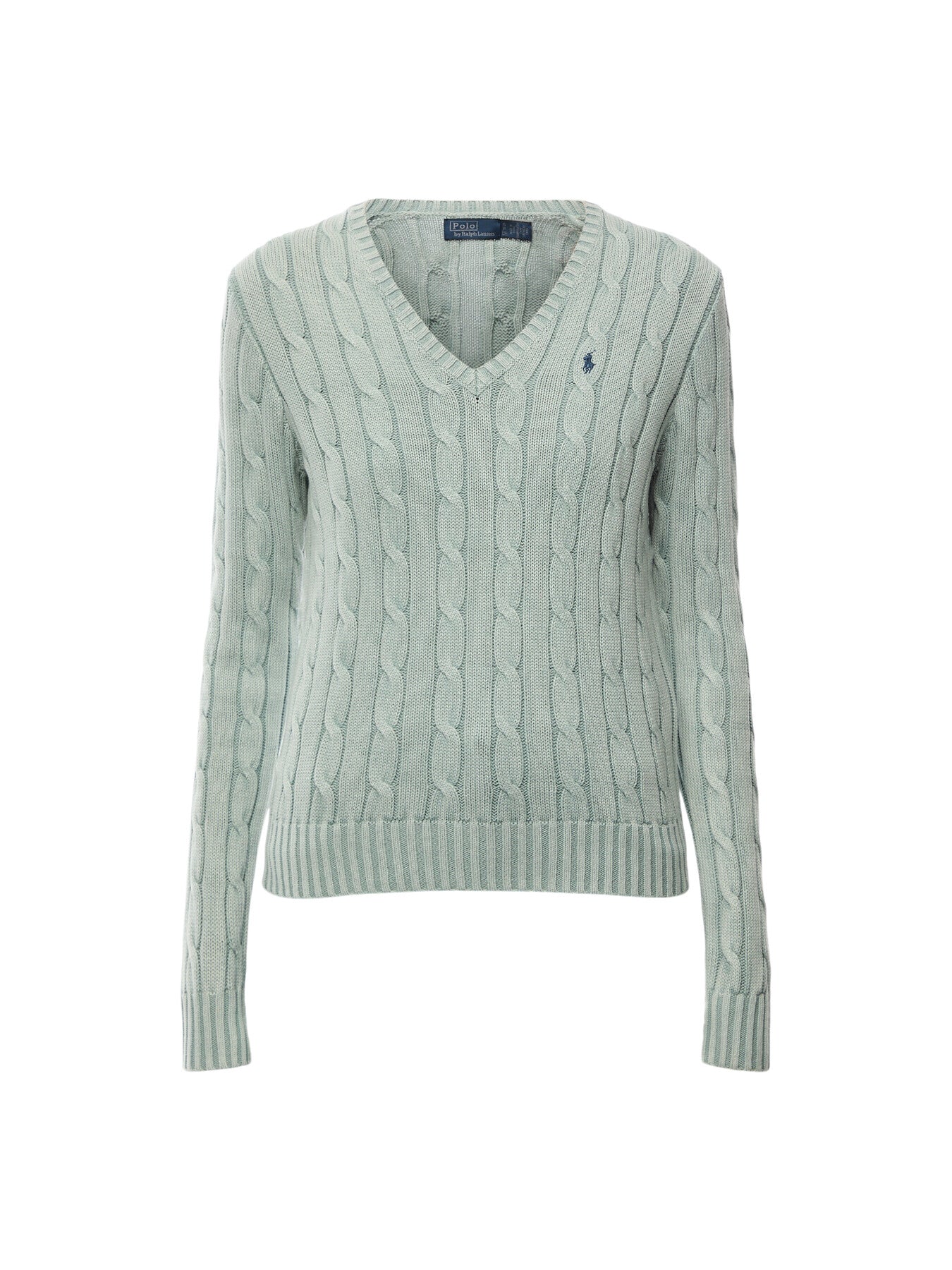 Cable-Knit Cotton V-Neck Jumper