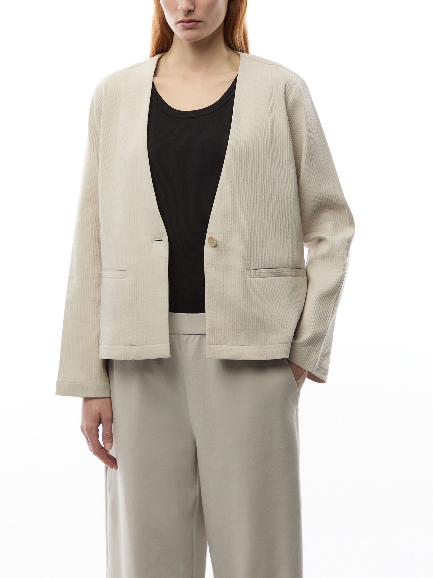 V-Neck Jacket Cotton