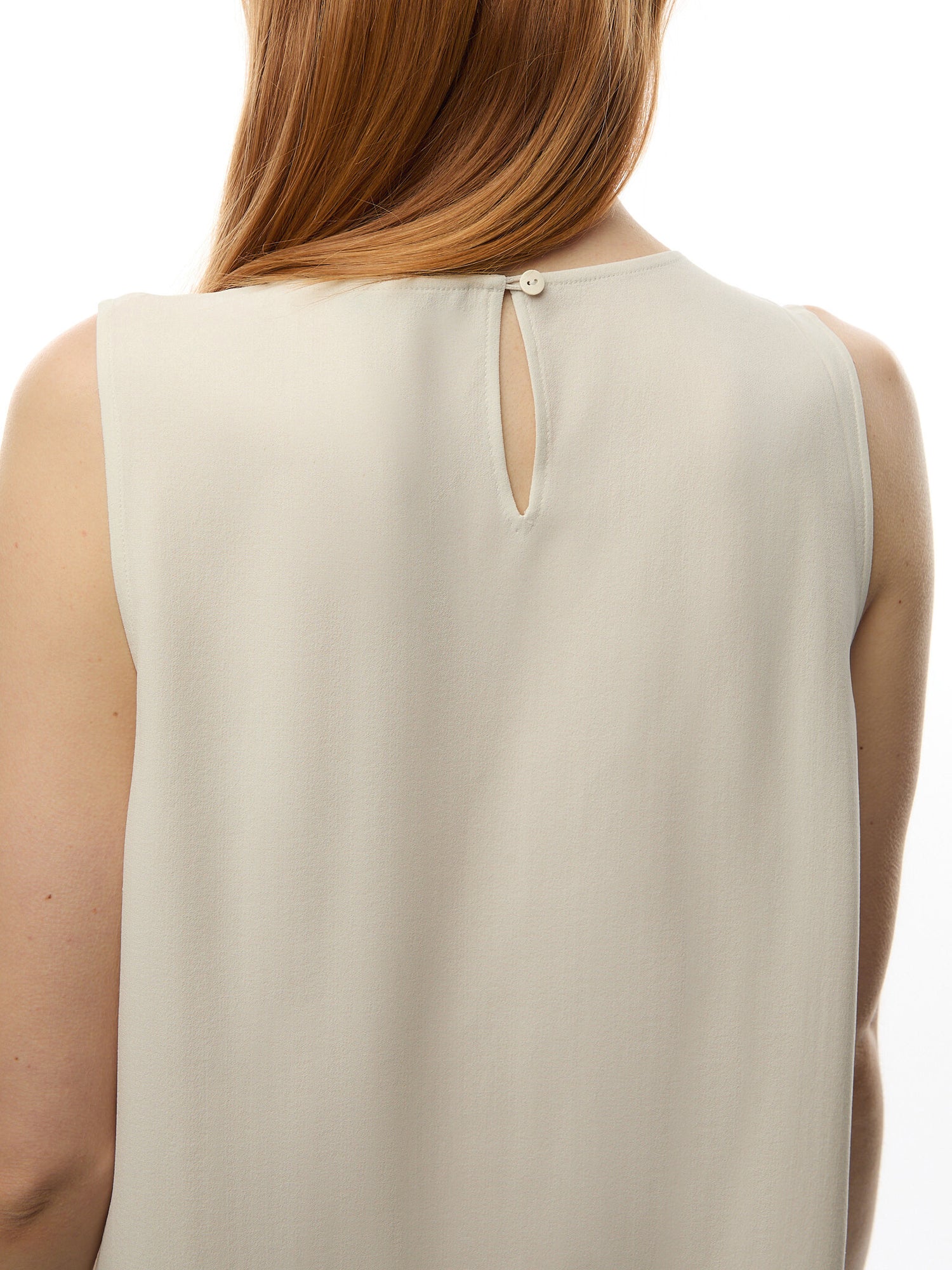 Round Neck Short Shell Silk Georgette Crepe