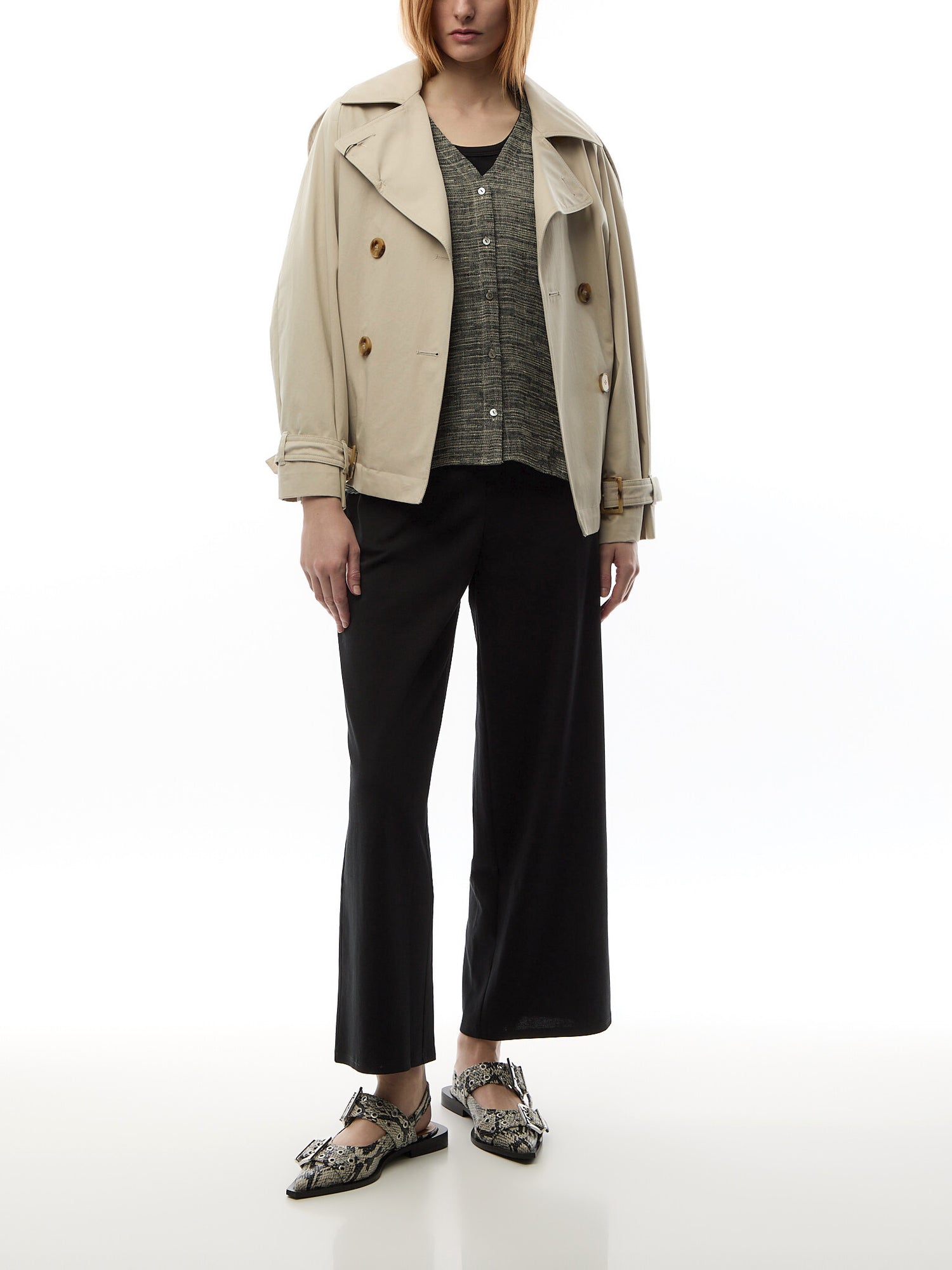 Wide Ankle Pant Cotton Blend