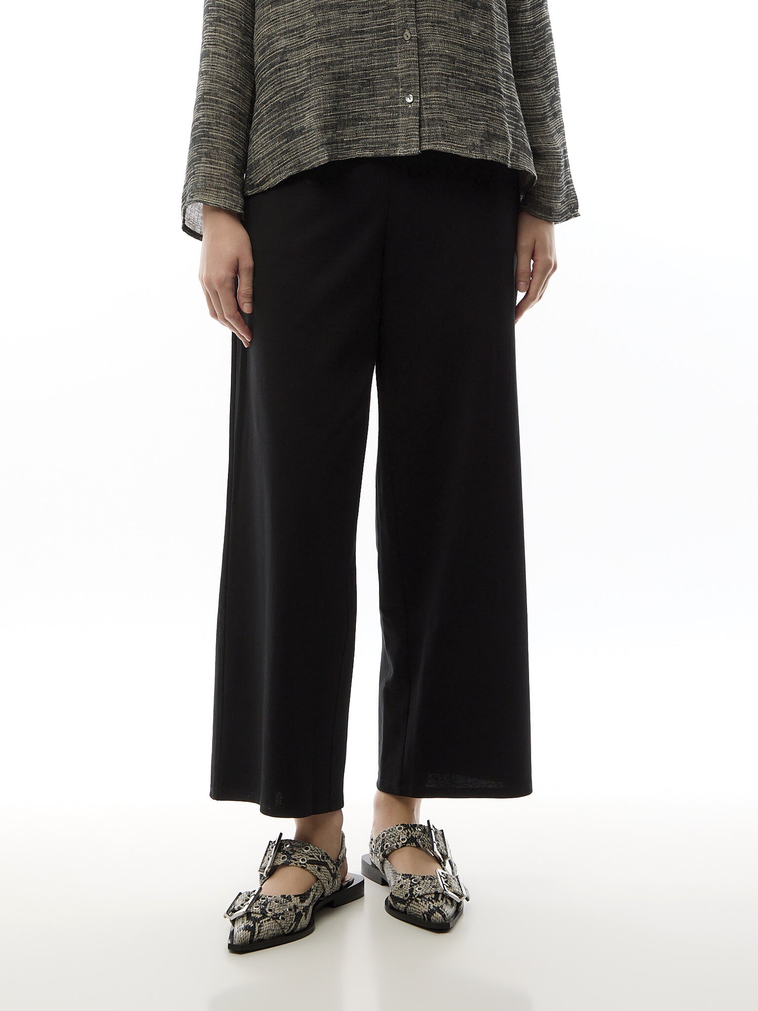 Wide Ankle Pant Cotton Blend