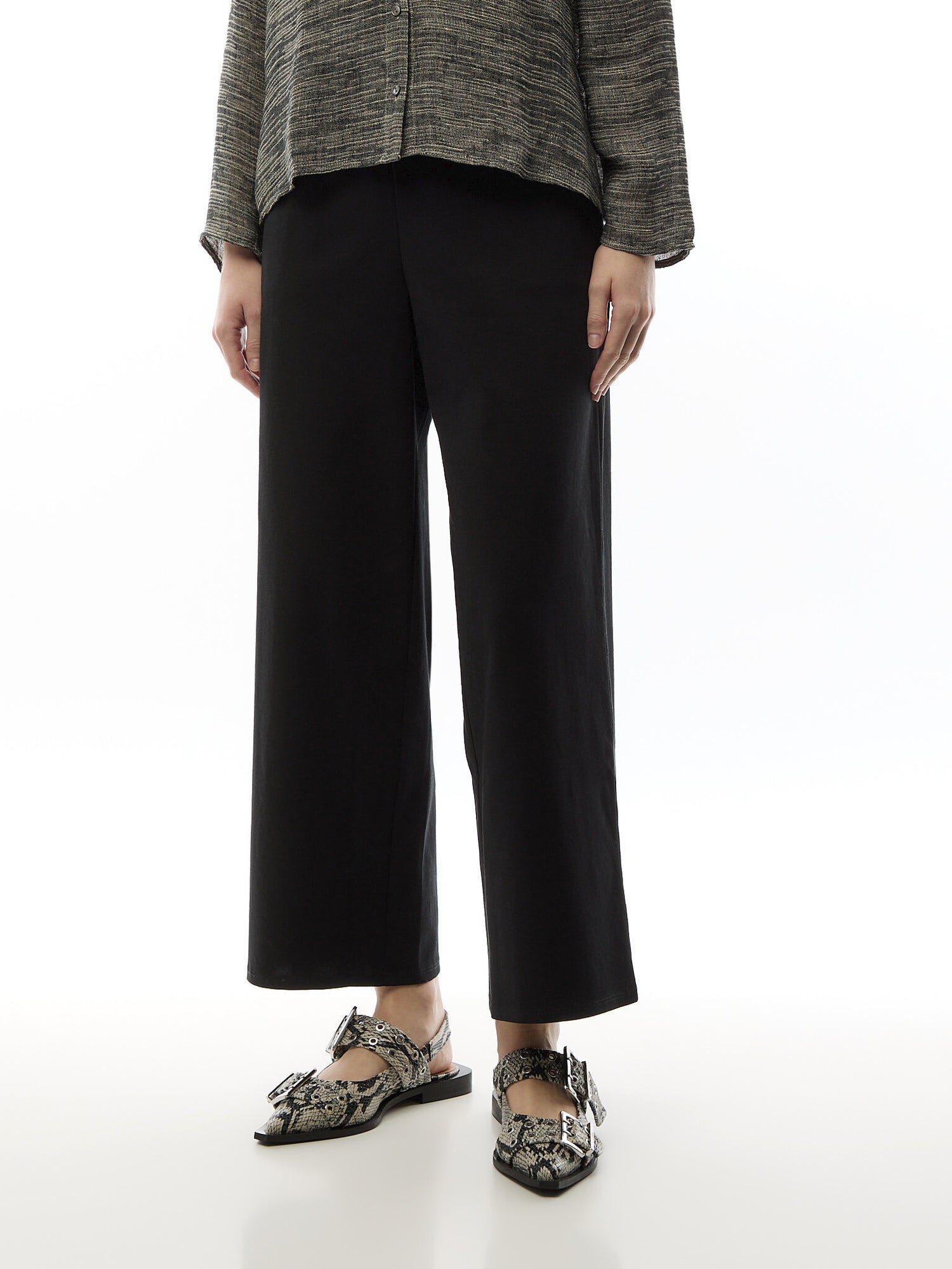 Wide Ankle Pant Cotton Blend