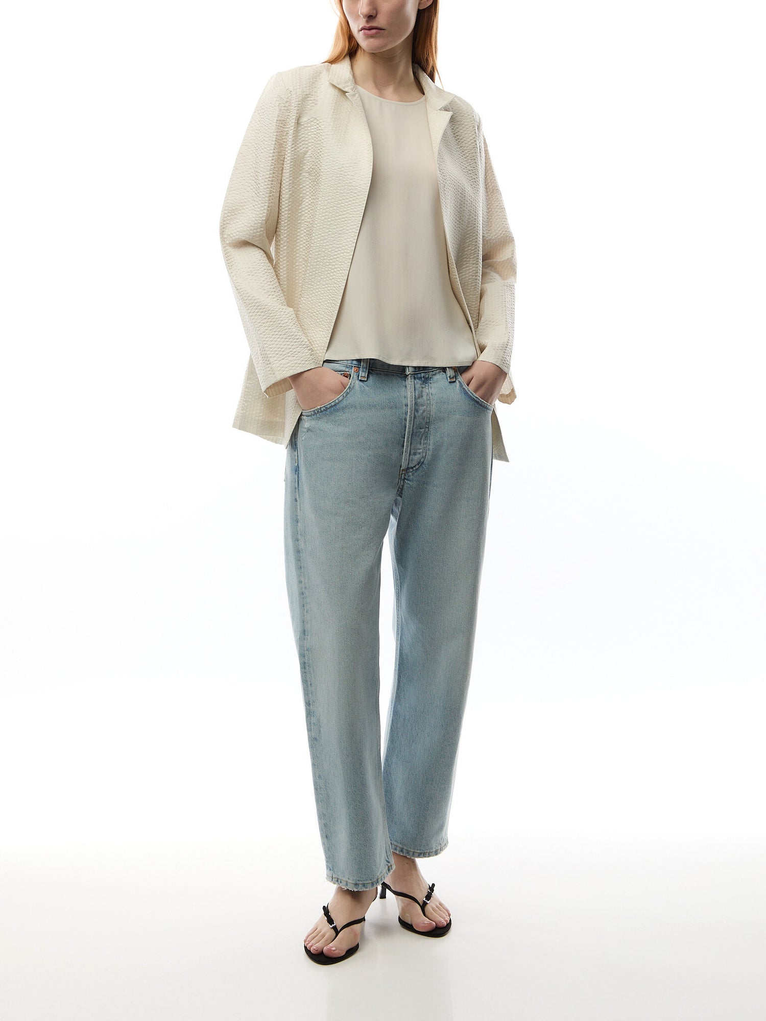 Stand Collar Long Jacket quilted Silk