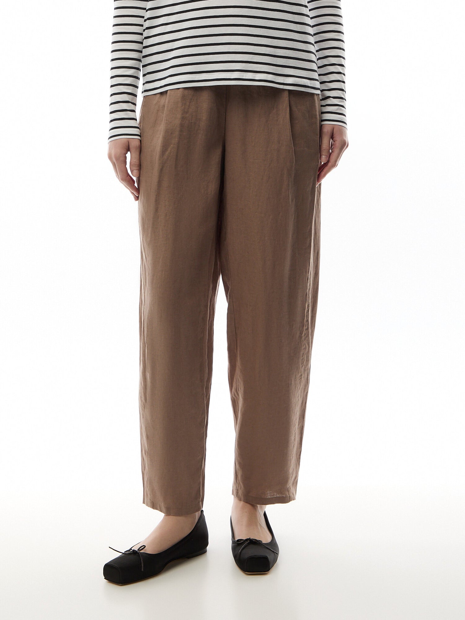 Ankle Pleated Lantern Pant Linen