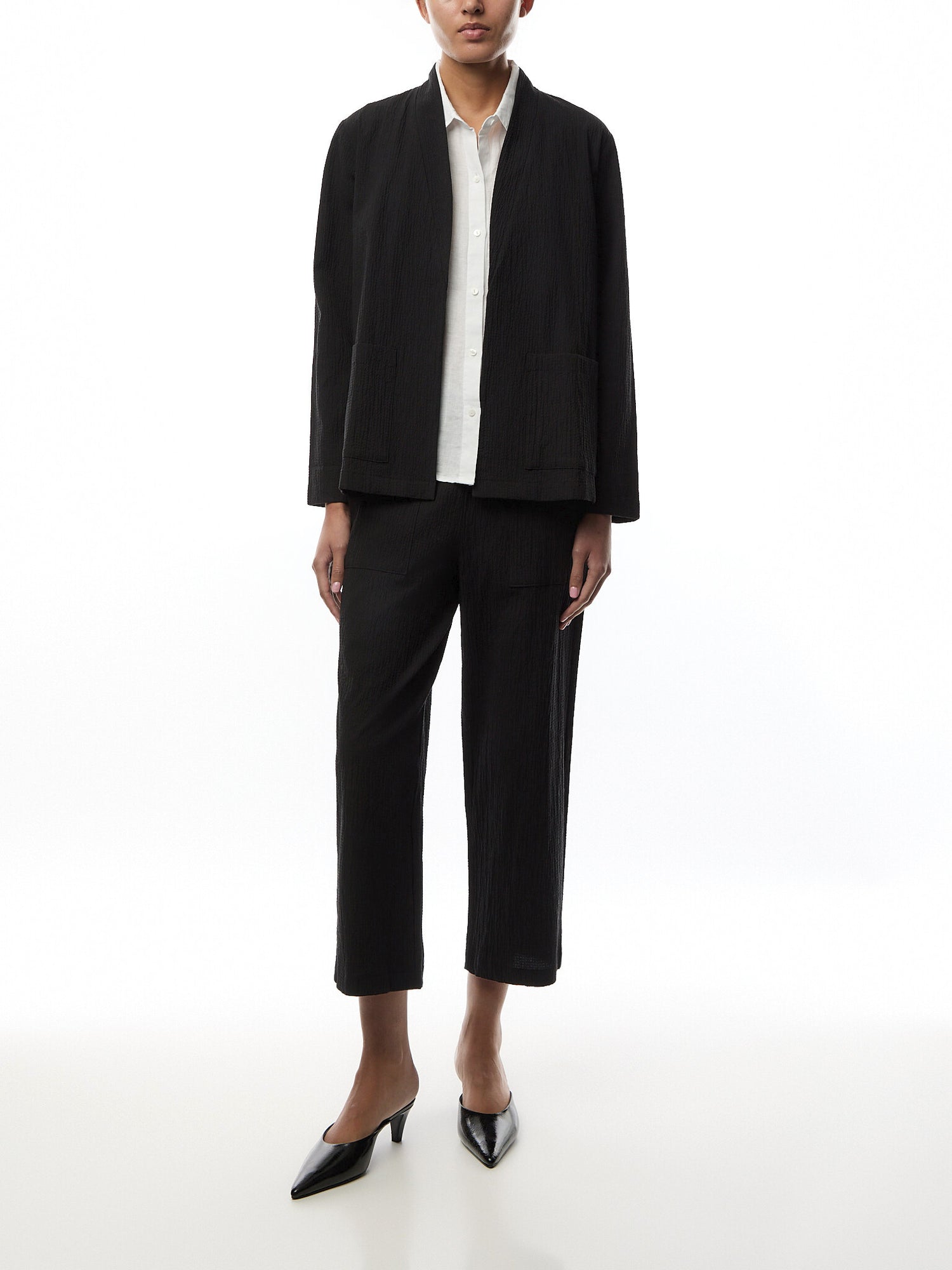 High Collar Jacket Cotton Pucker