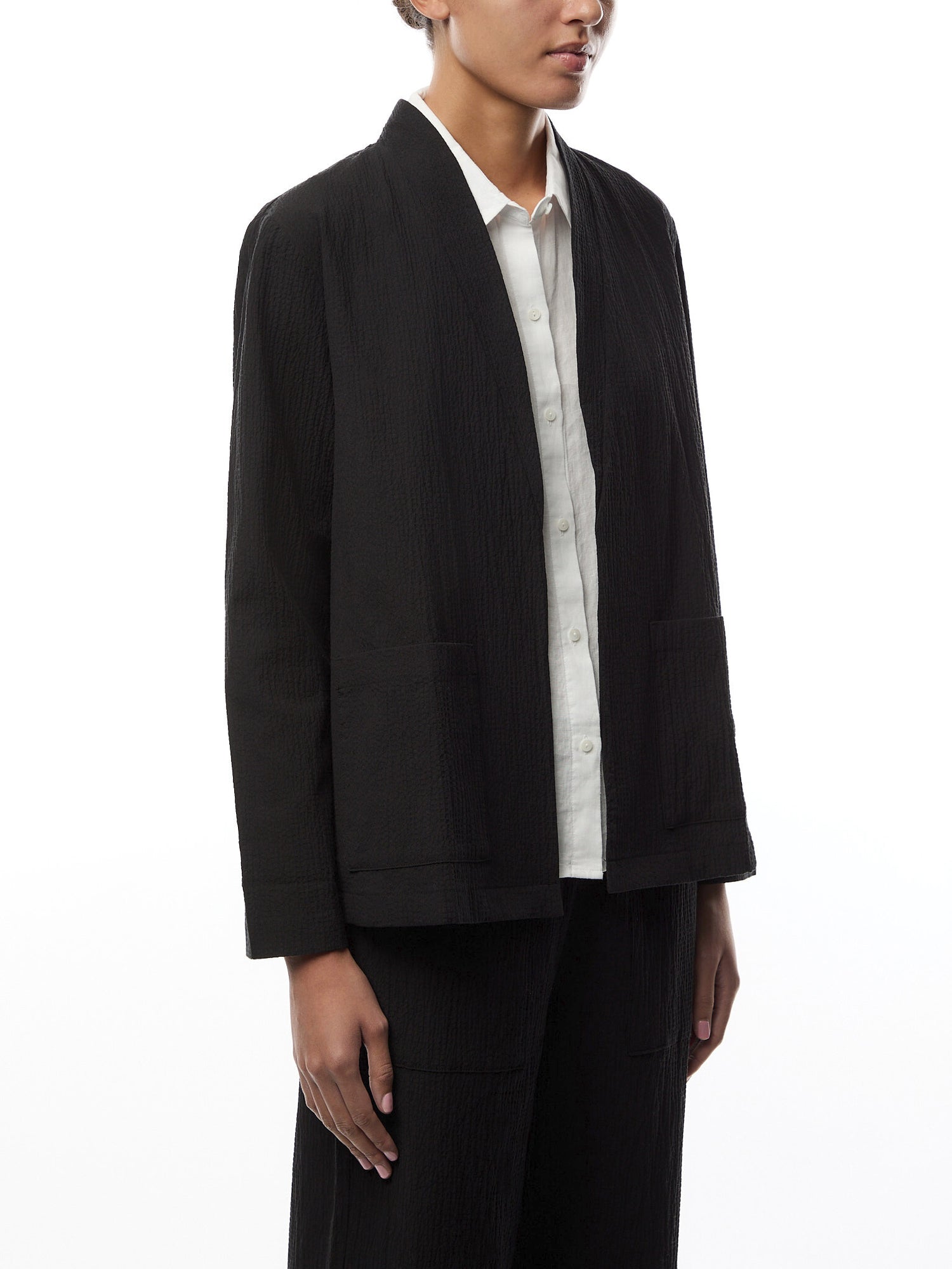 High Collar Jacket Cotton Pucker