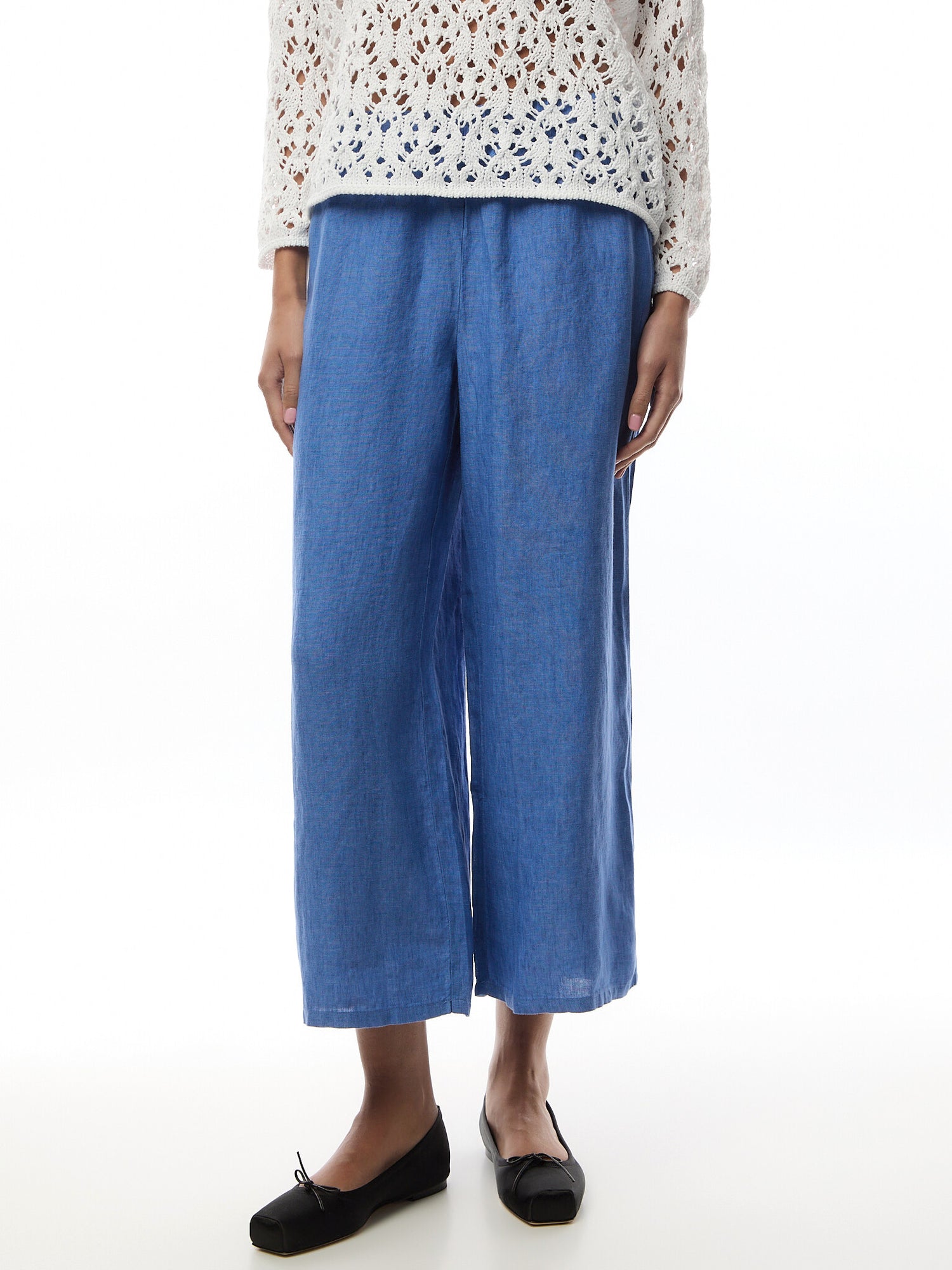Wide Leg Cropped Pant Linen