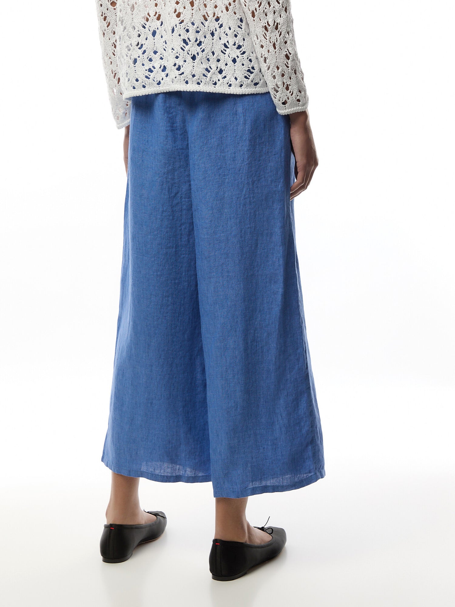 Wide Leg Cropped Pant Linen