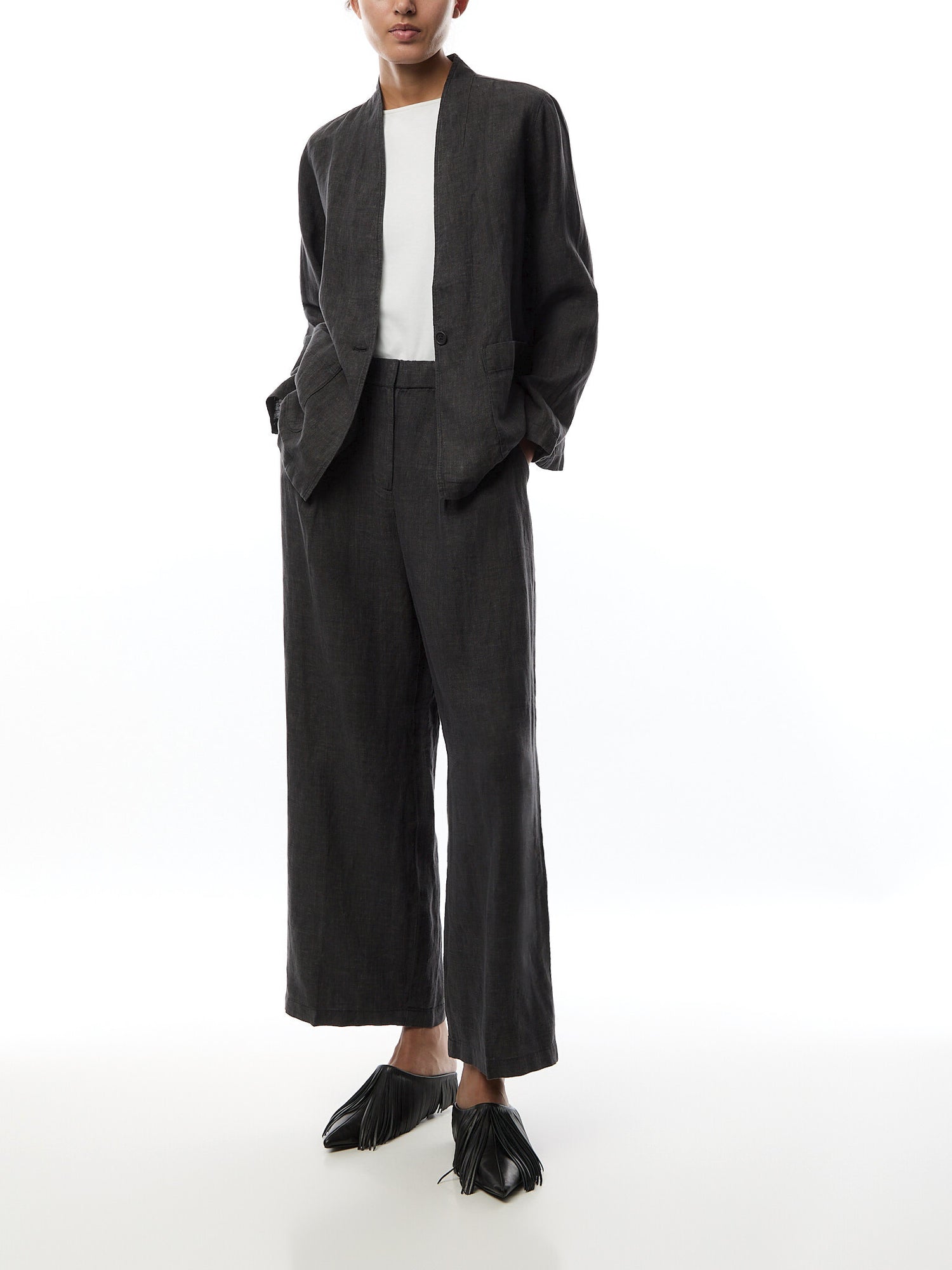 High Collar Jacket Linen