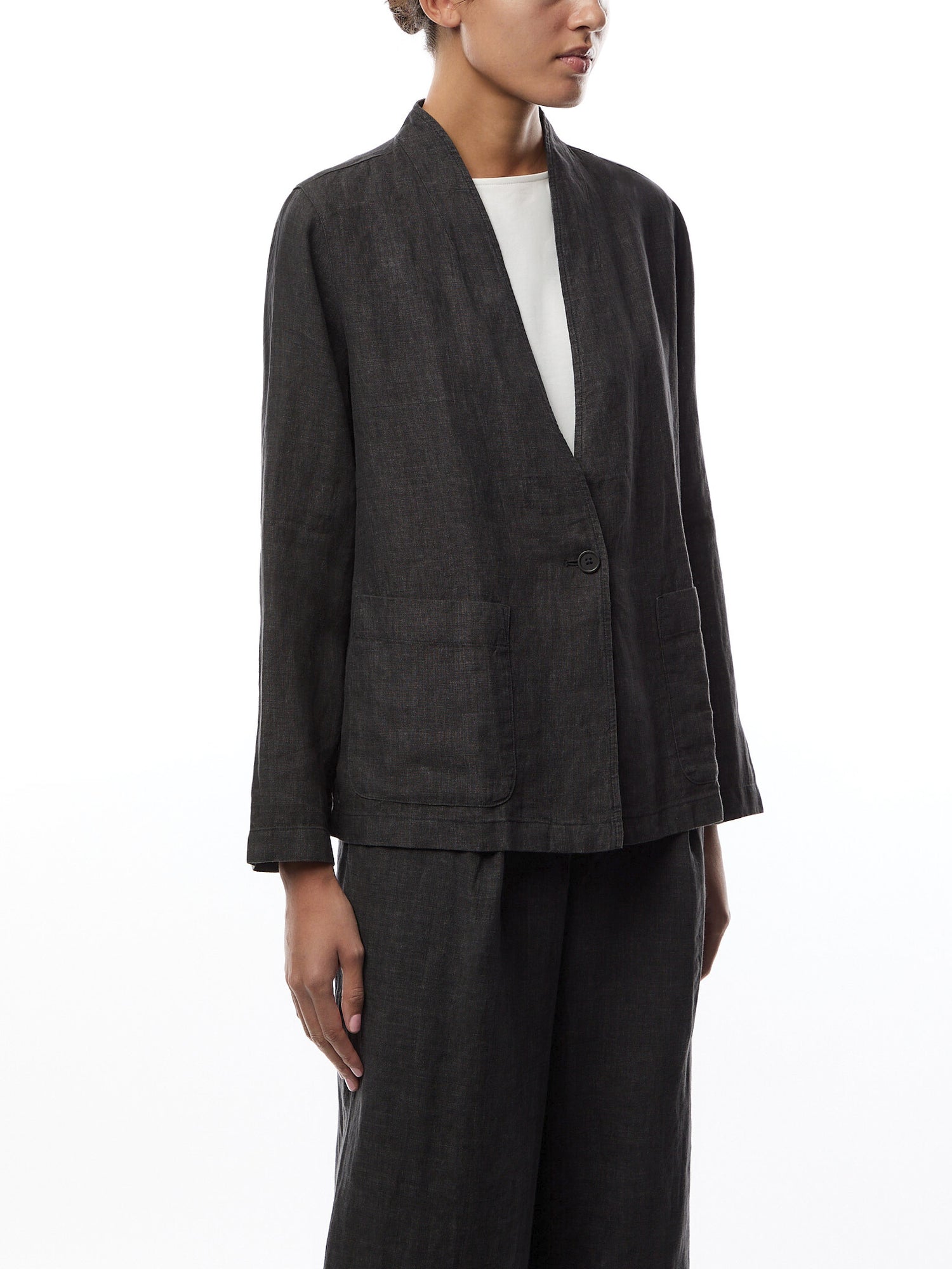 High Waisted Wide Pleated F/L Pant Linen