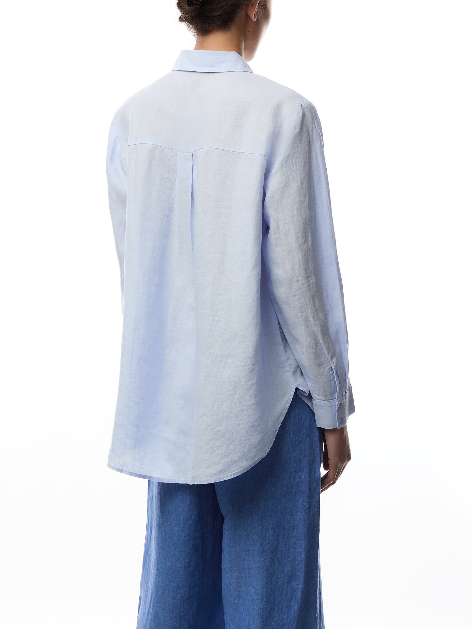 Classic Collar Long Shirt Linen