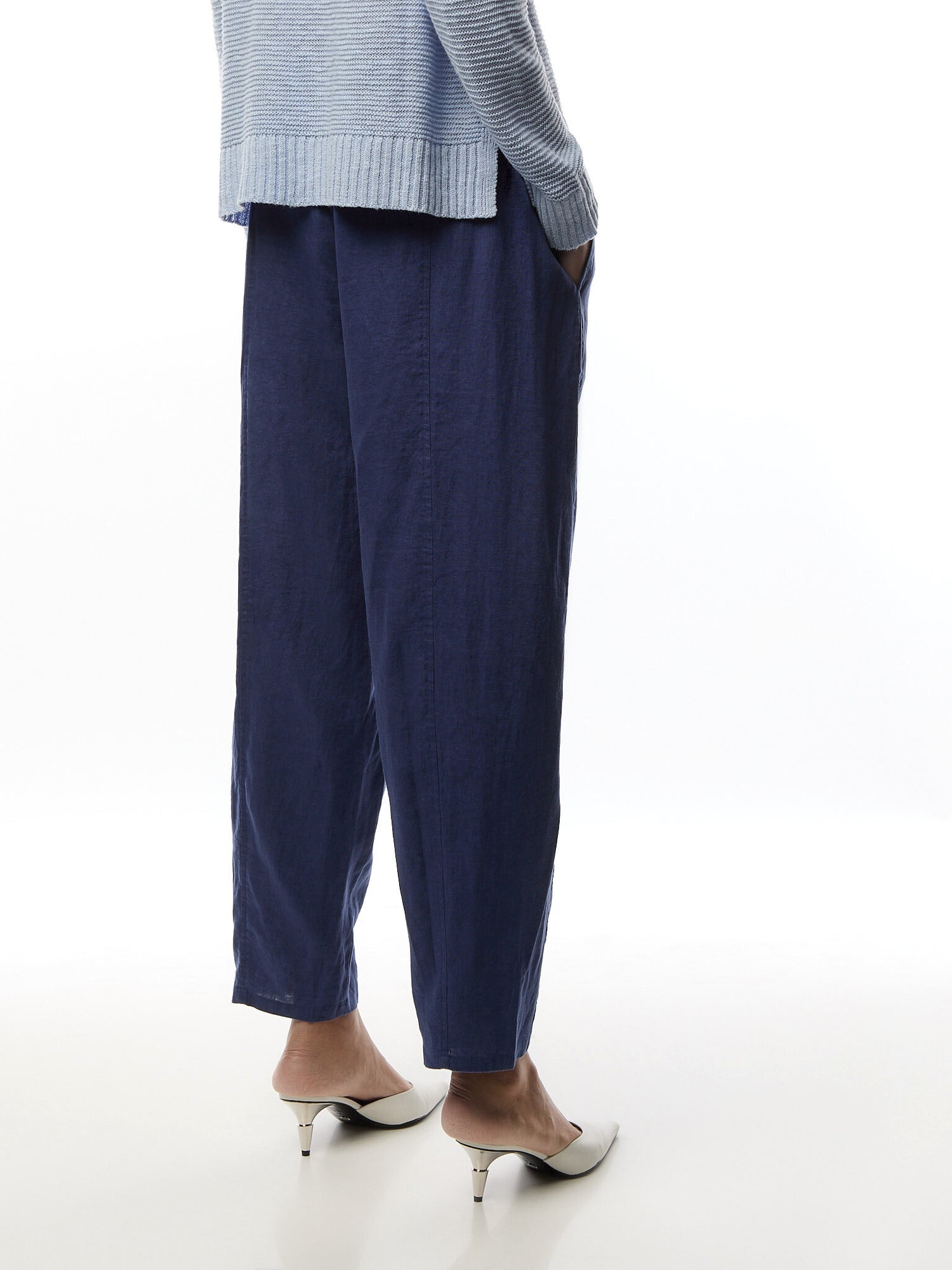 Ankle Pleated Lantern Pant Linen