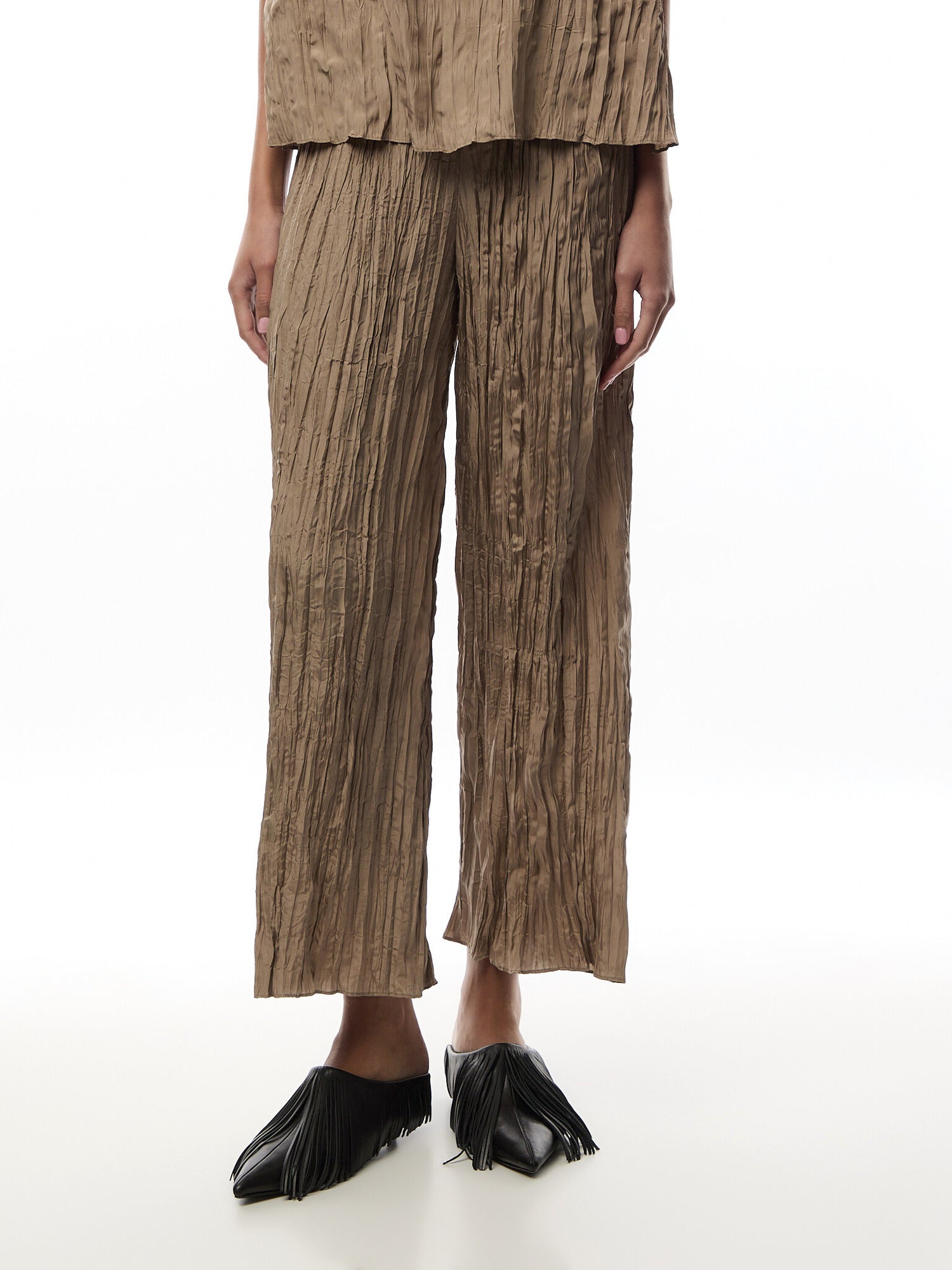 Wide Ankle Pant Crushed Silk