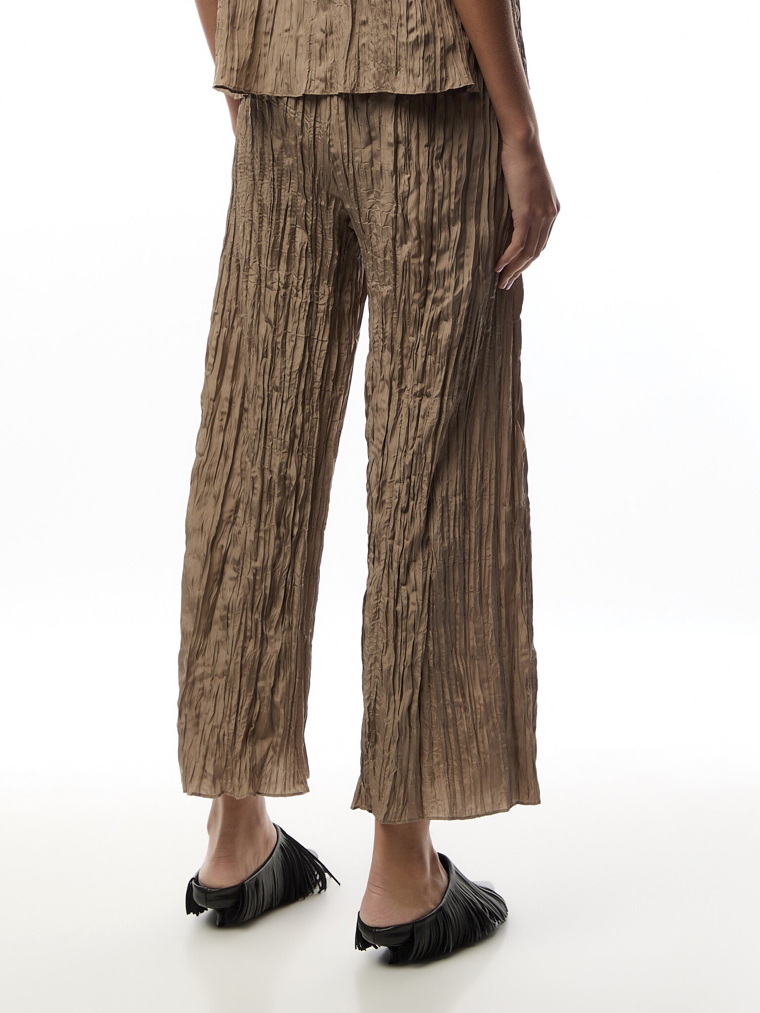Wide Ankle Pant Crushed Silk