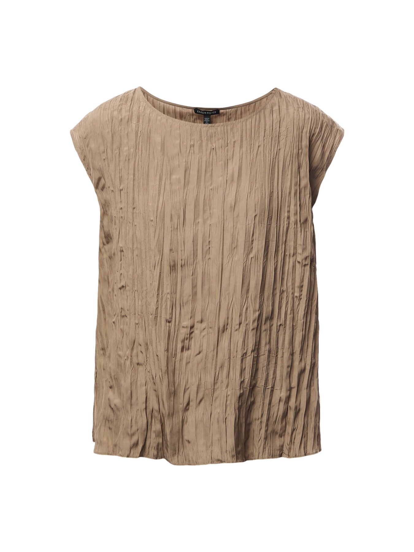 Ballet Neck Pleated Top Crushed Silk