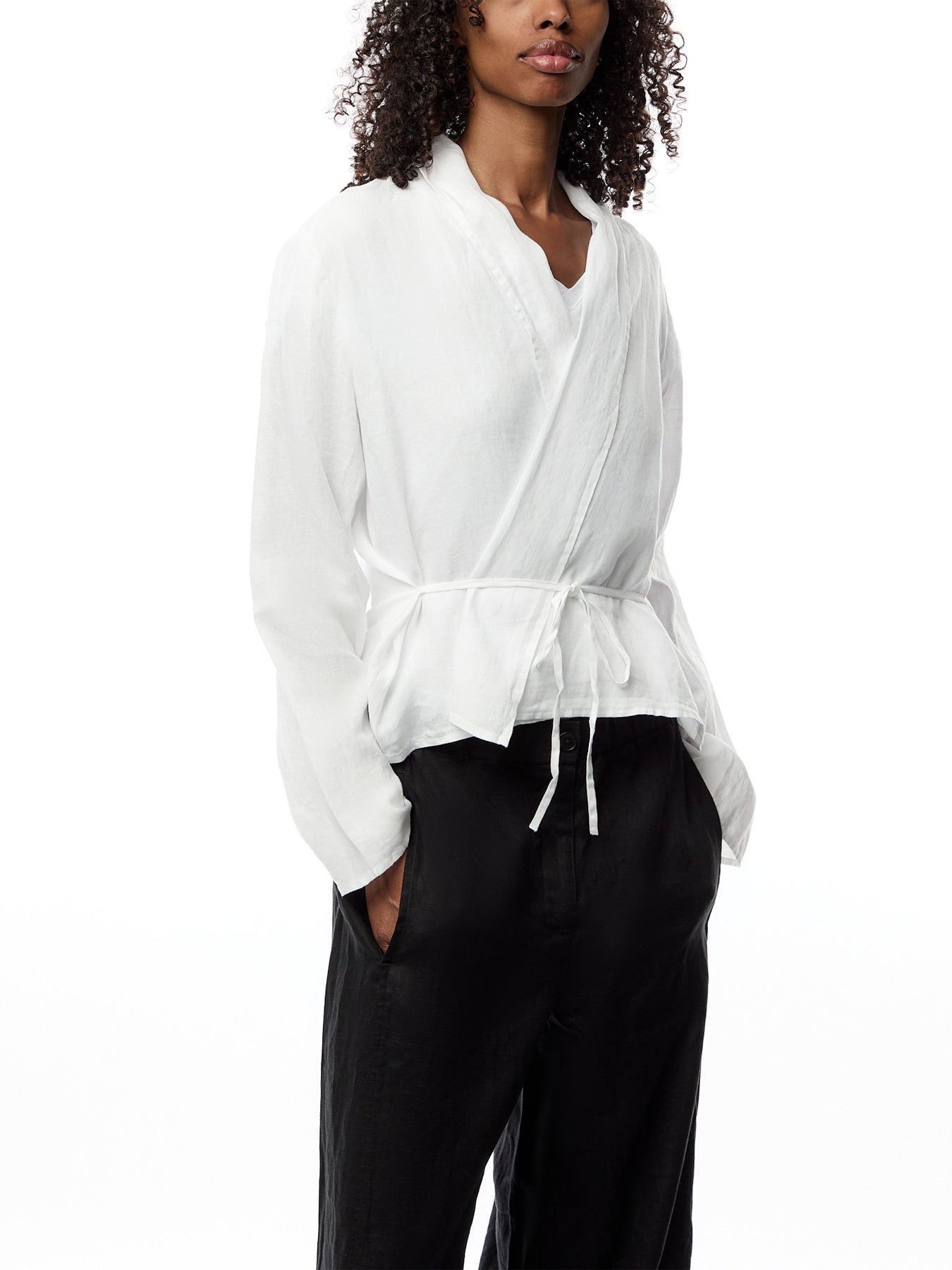 Classic Collar Slvless Shirt Linen