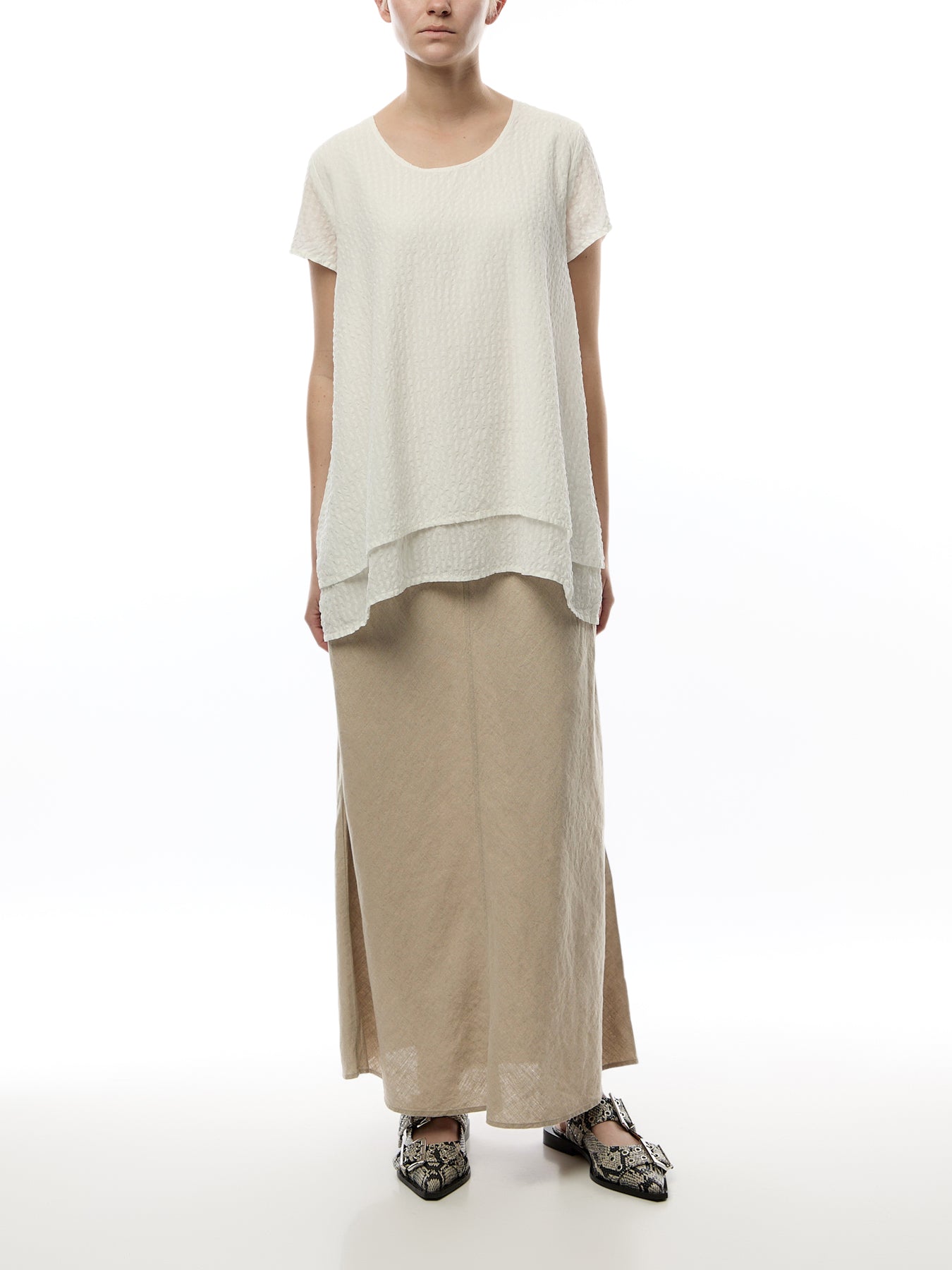 A-Line Bias Skirt Linen