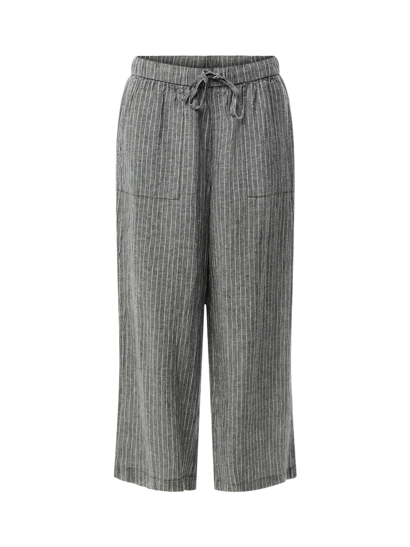 Wide Cropped Pant Puckered Linen