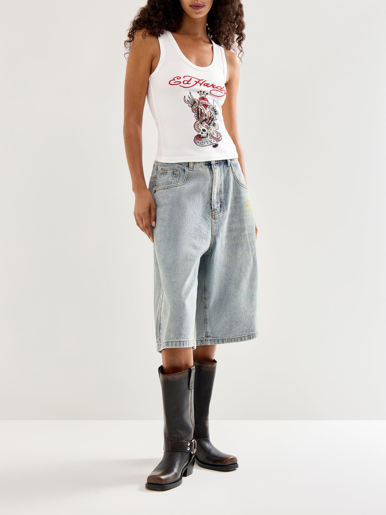 New York City Diamante Cropped Vest