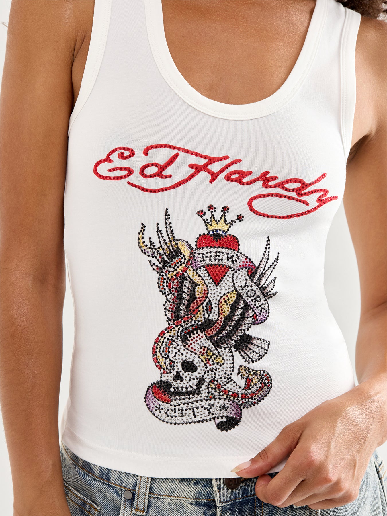 New York City Diamante Cropped Vest