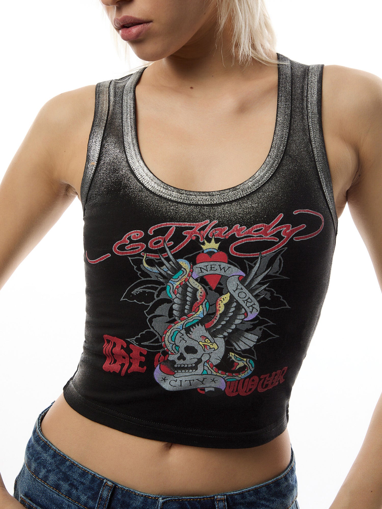 ED NYC Skull Tour Vest Top