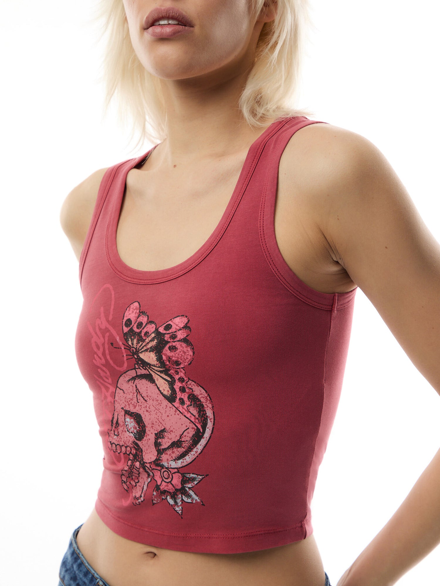 Butterfly Of Death Cropped Vest Top