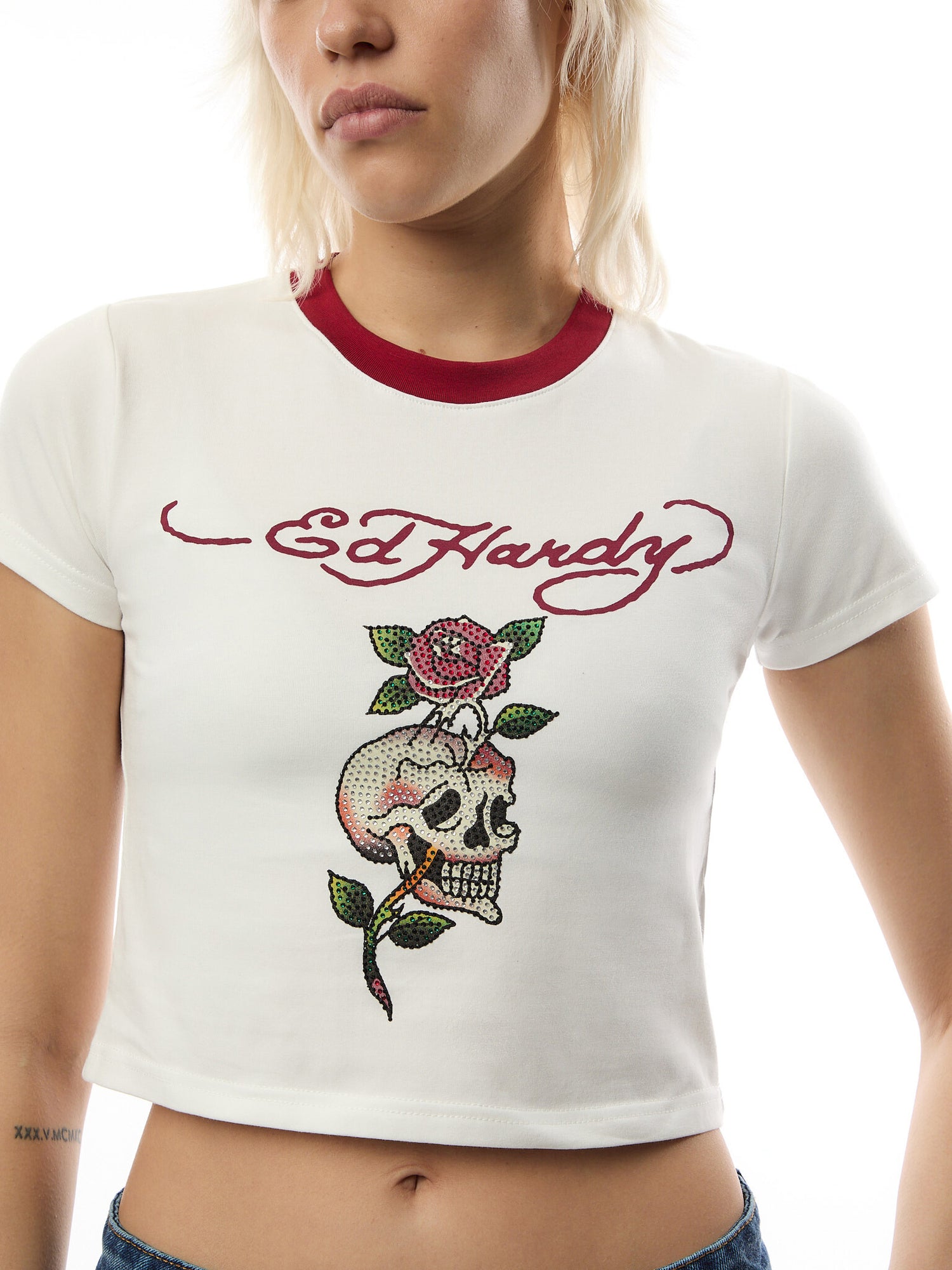 Skull Rose Diamante Baby Tshirt