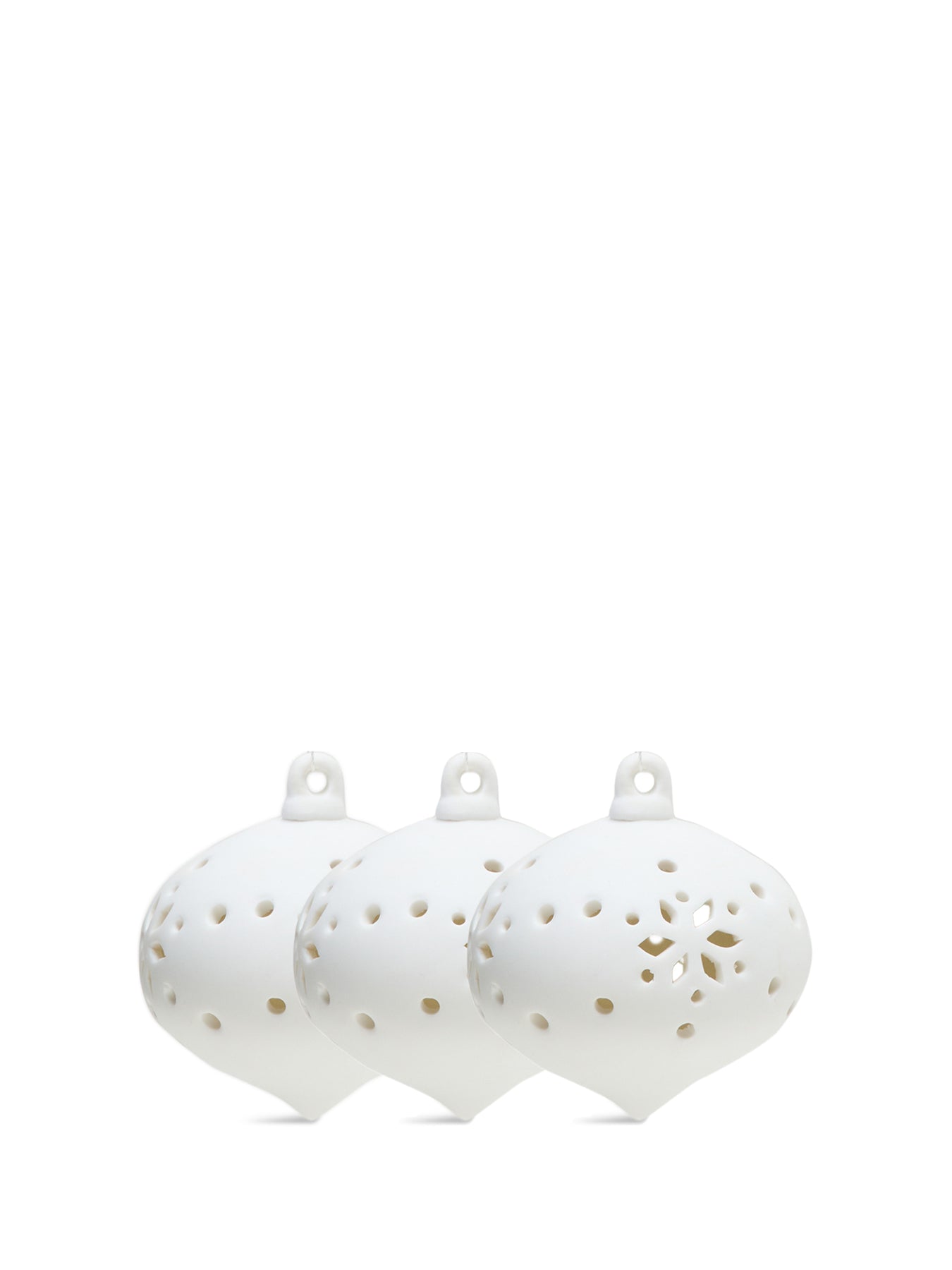 Airdrie Cutwork Baubles Set Of 3 White