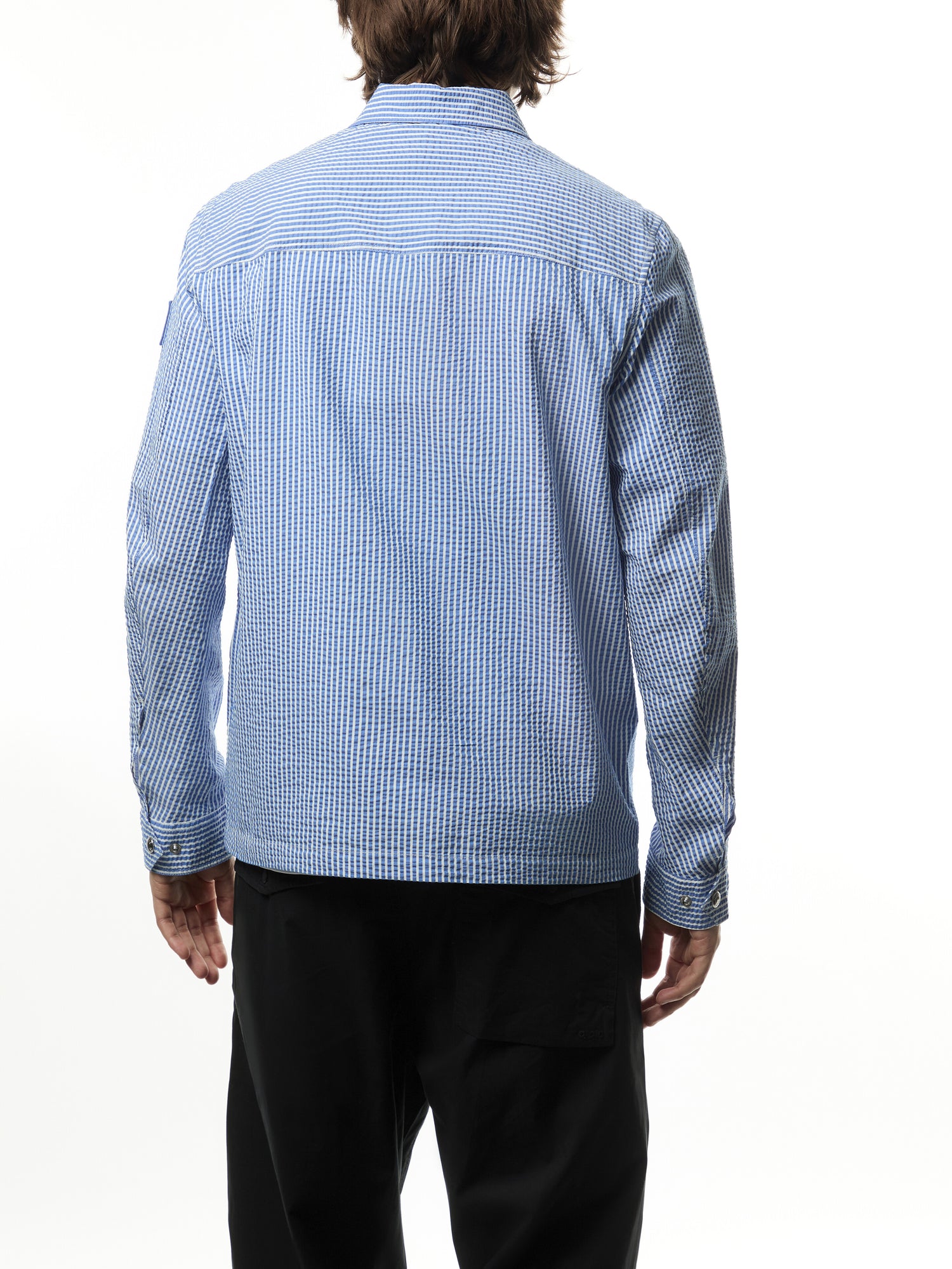 Channel Seersucker Stripe Overshirt