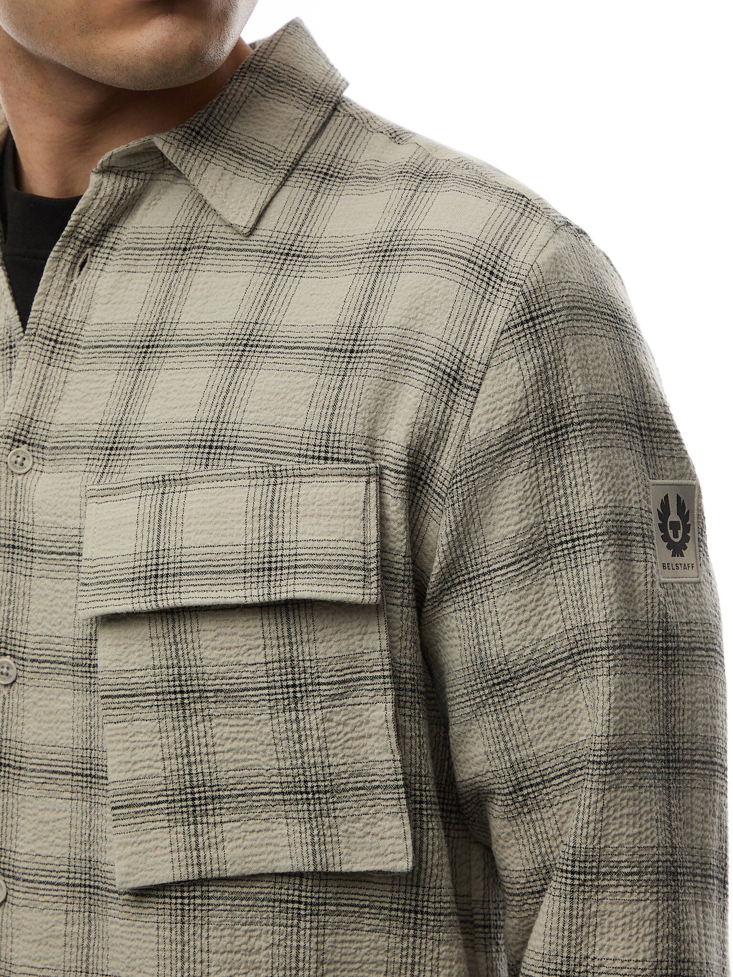 Scale Linen Seersucker Check Shirt