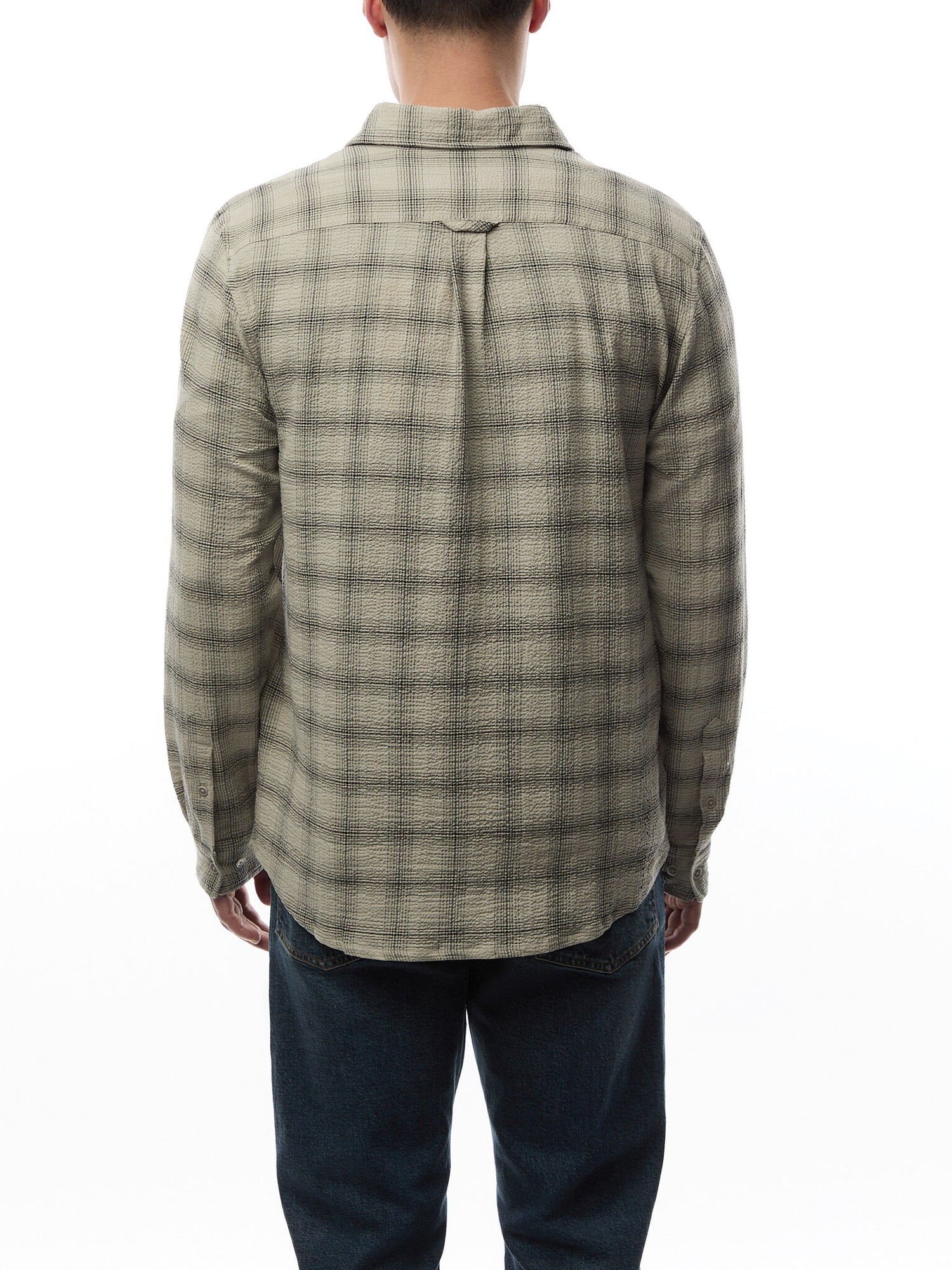 Scale Linen Seersucker Check Shirt