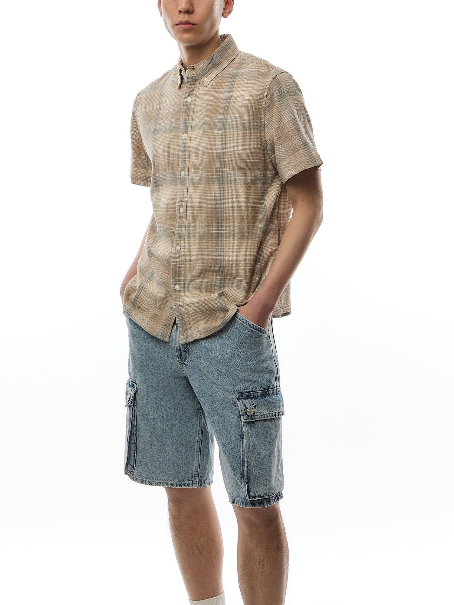 Authentic Button Down Check Shortsleeve Shirt