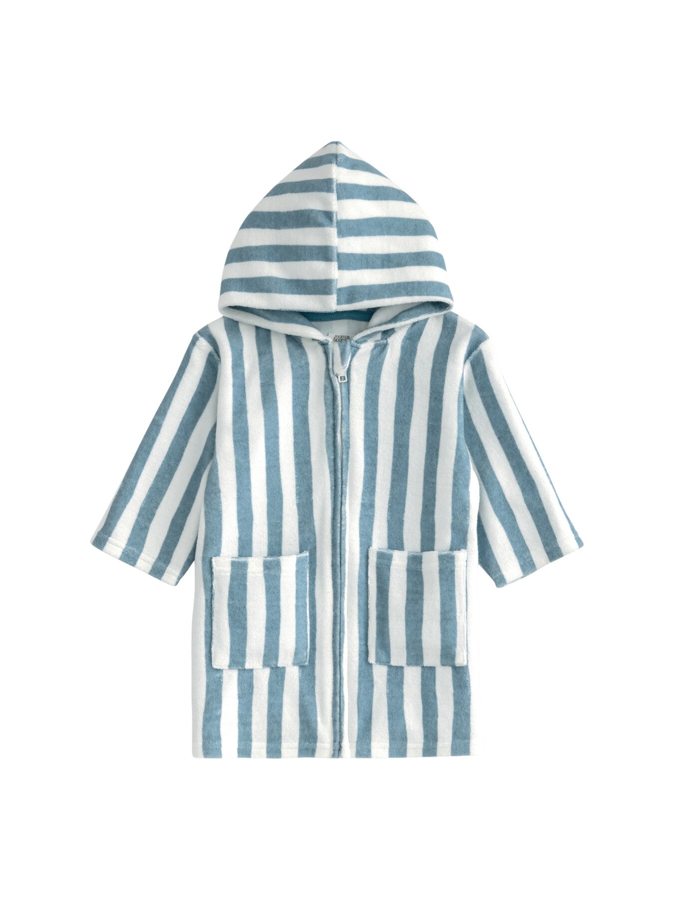 Blue Striped Hood Poncho