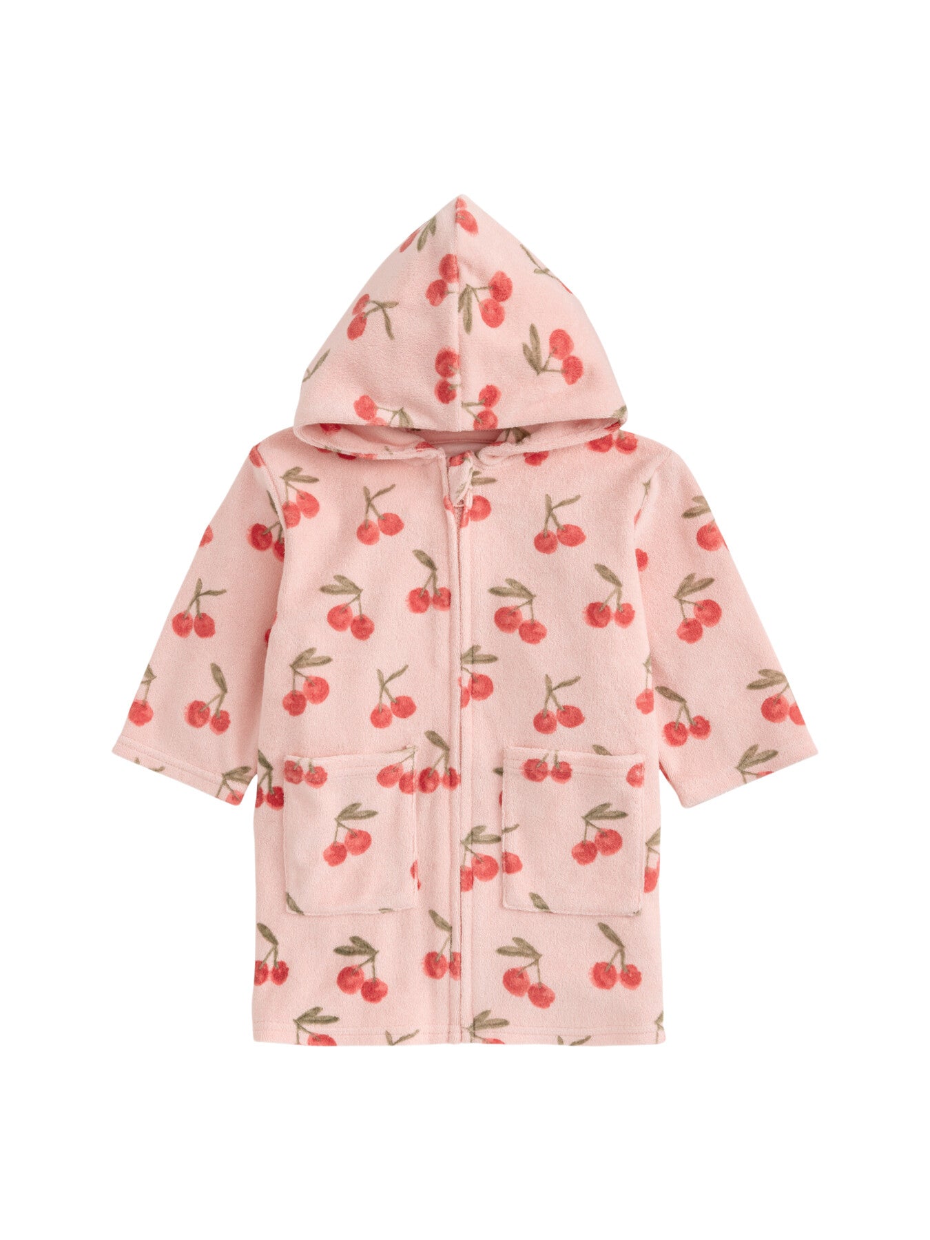 Cherry Print Hood Poncho