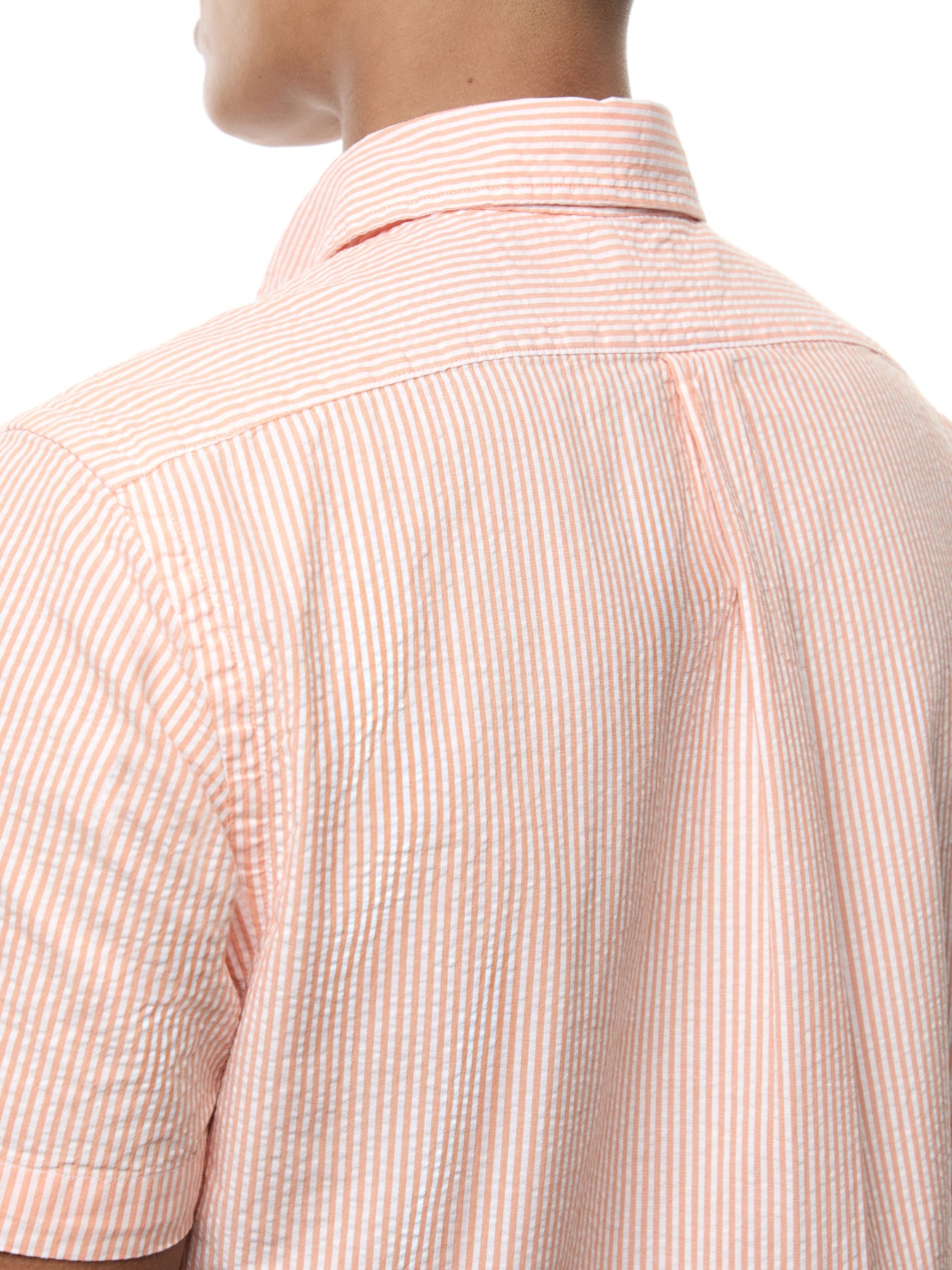 Seersucker Stripe Short Sleeves Shirt