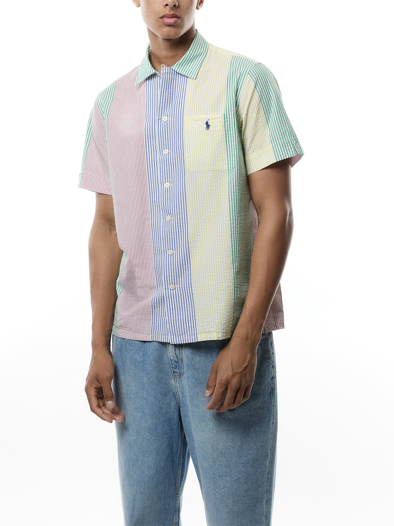 Seersucker Fun Stripe Short Sleeves Shirt